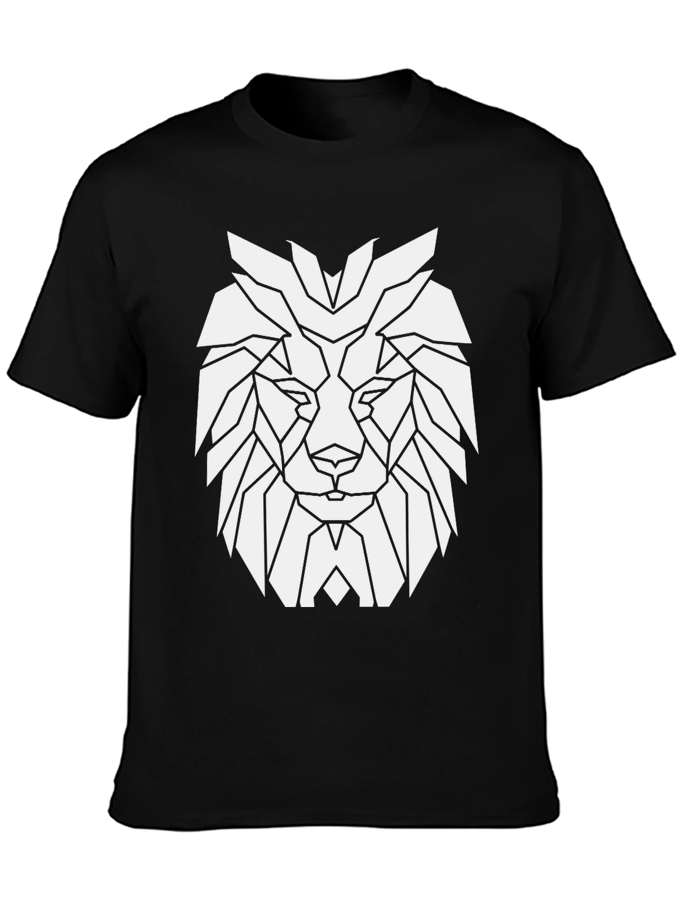 Geometric Lion Graphic Tee - Modern Streetwear