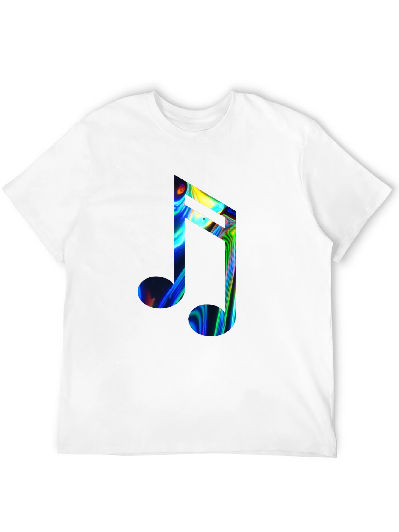 Vibrant Music Note Graphic Tee - Black