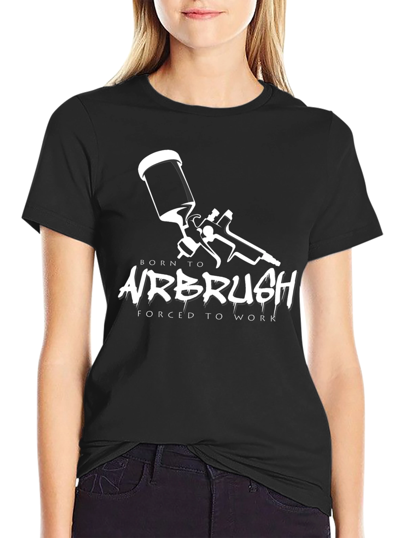 Born to Airbrush Black Graphic Tee