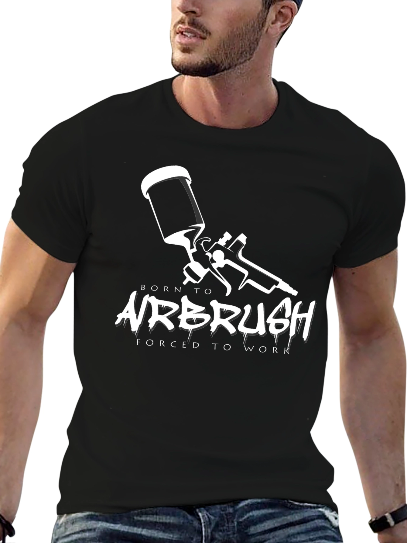 Born to Airbrush Black Graphic Tee
