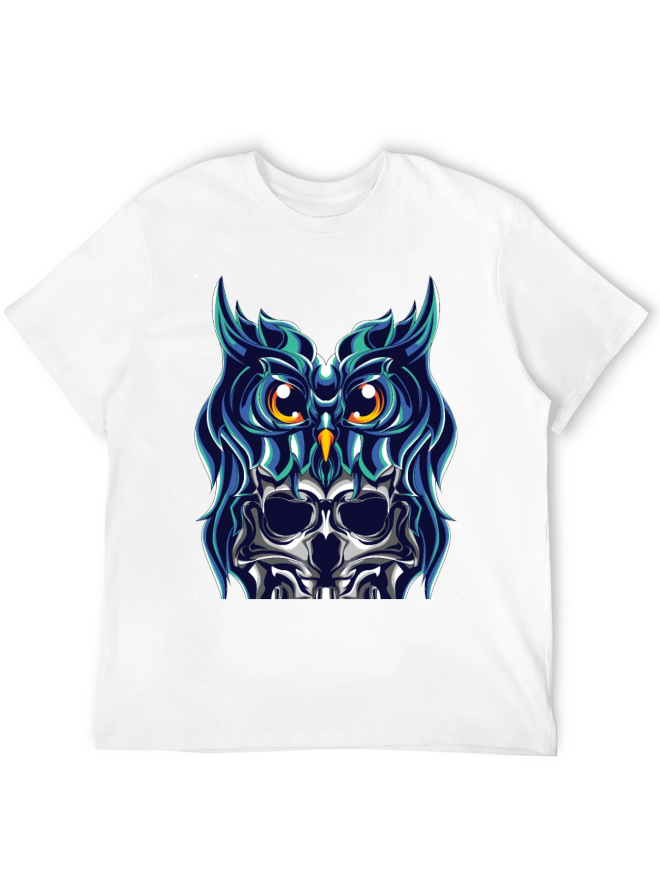 Owl Skull Graphic Tee - Black T-Shirt