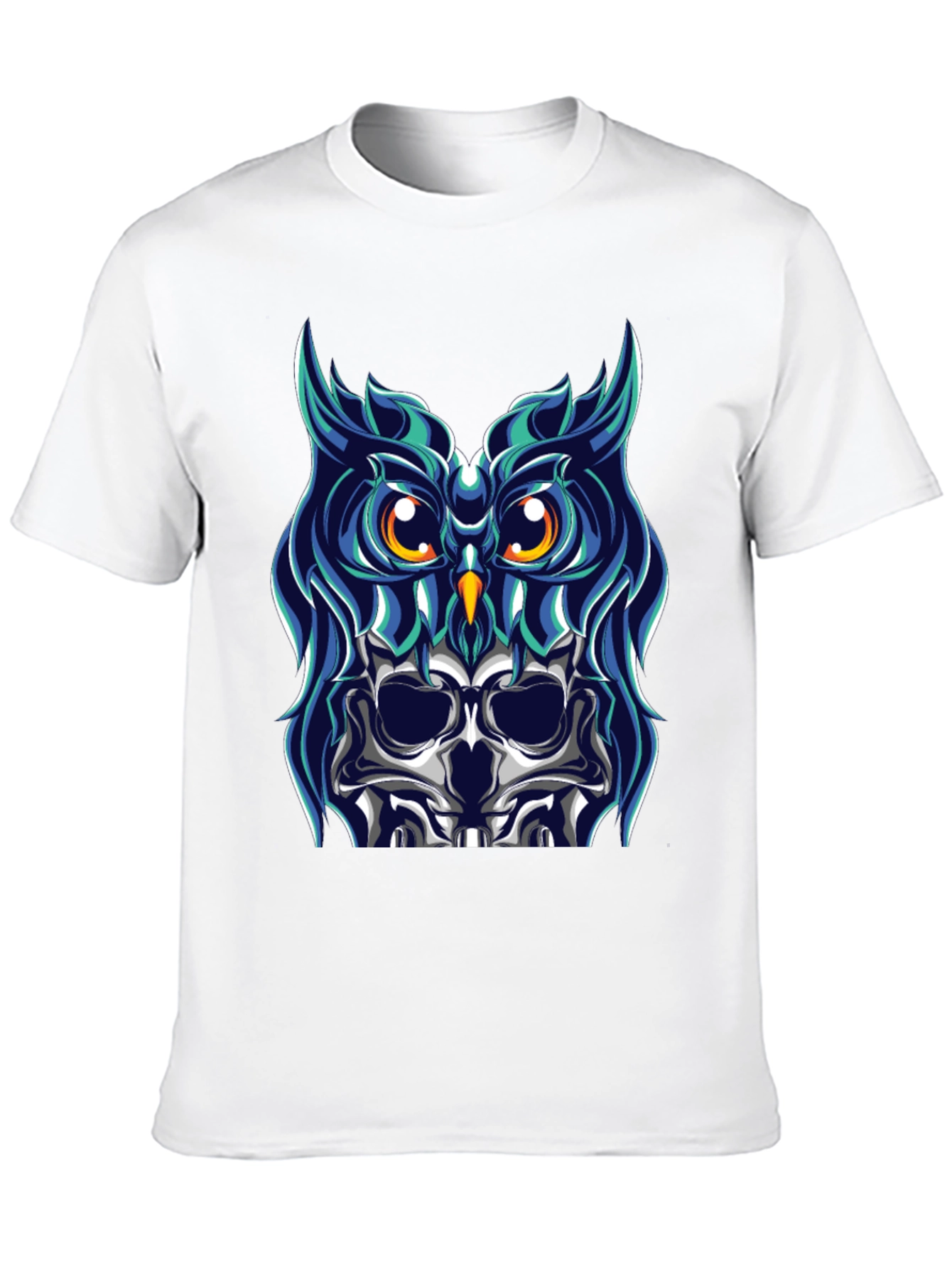 Owl Skull Graphic Tee - Black T-Shirt