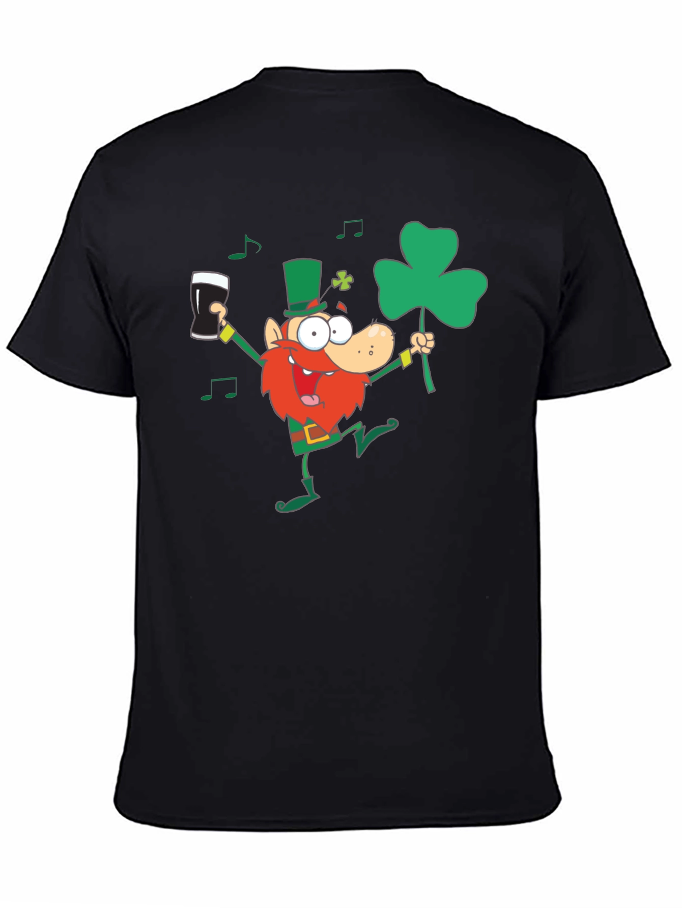 St Patricks Day Leprechaun Graphic Tee - Black