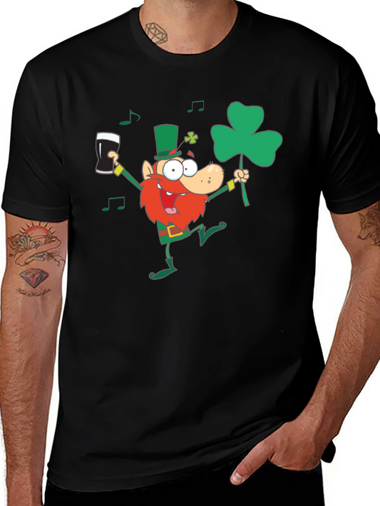 St Patricks Day Leprechaun Graphic Tee - Black