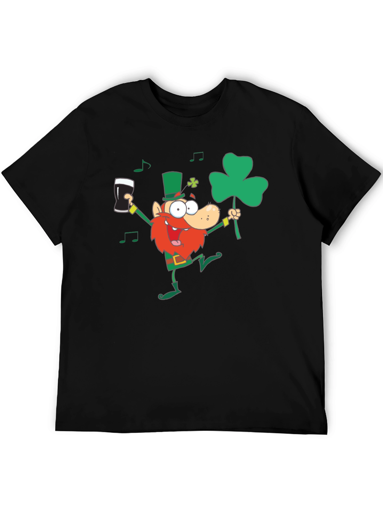St Patricks Day Leprechaun Graphic Tee - Black