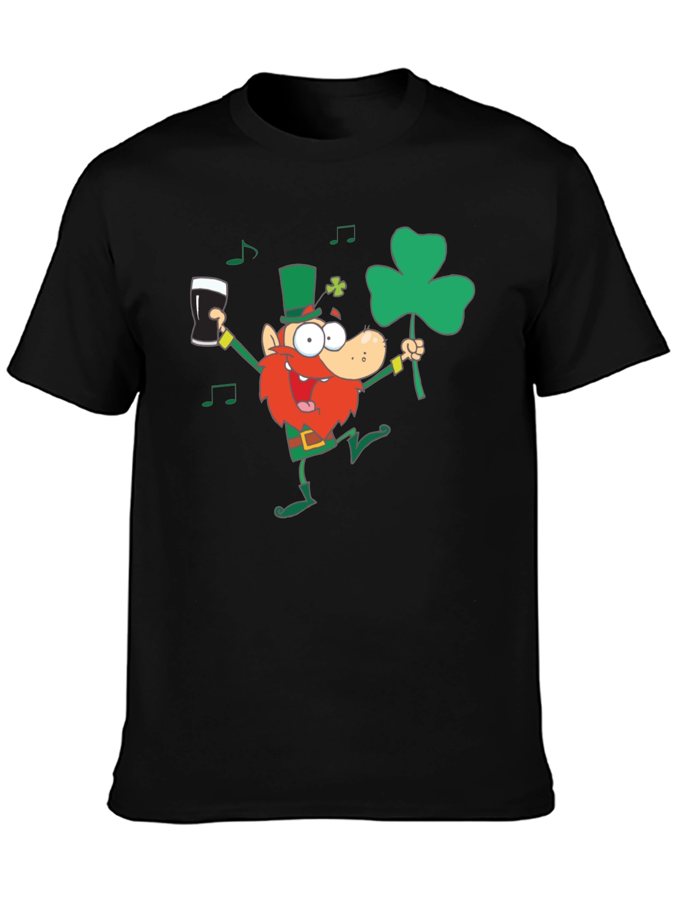 St Patricks Day Leprechaun Graphic Tee - Black
