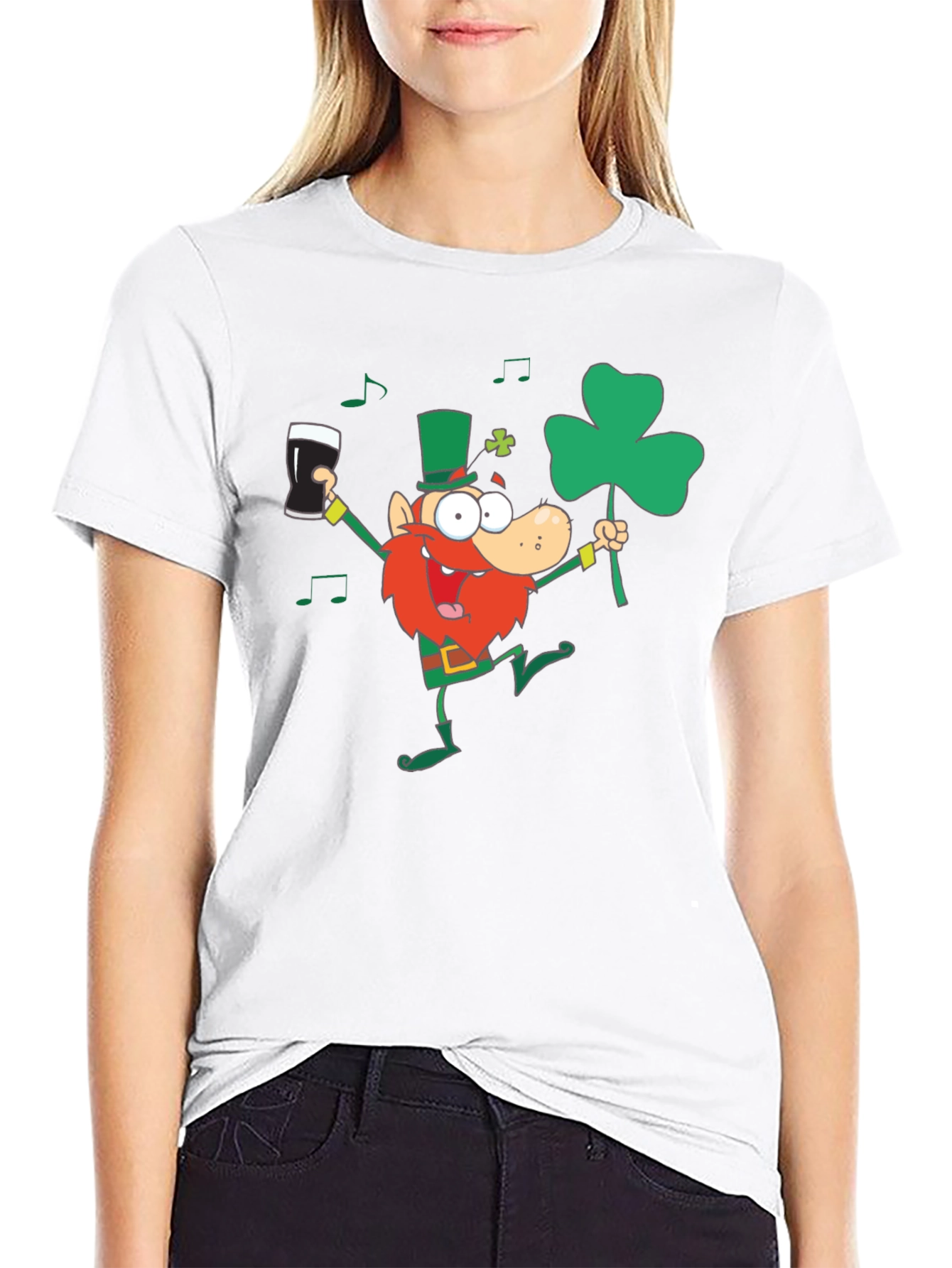 St Patricks Day Leprechaun Graphic Tee - Black