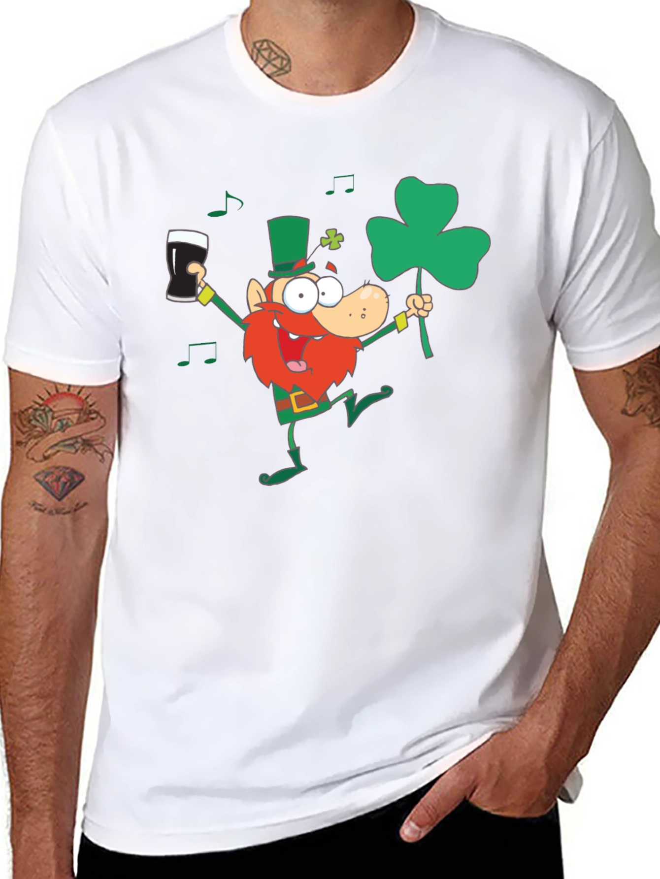 St Patricks Day Leprechaun Graphic Tee - Black