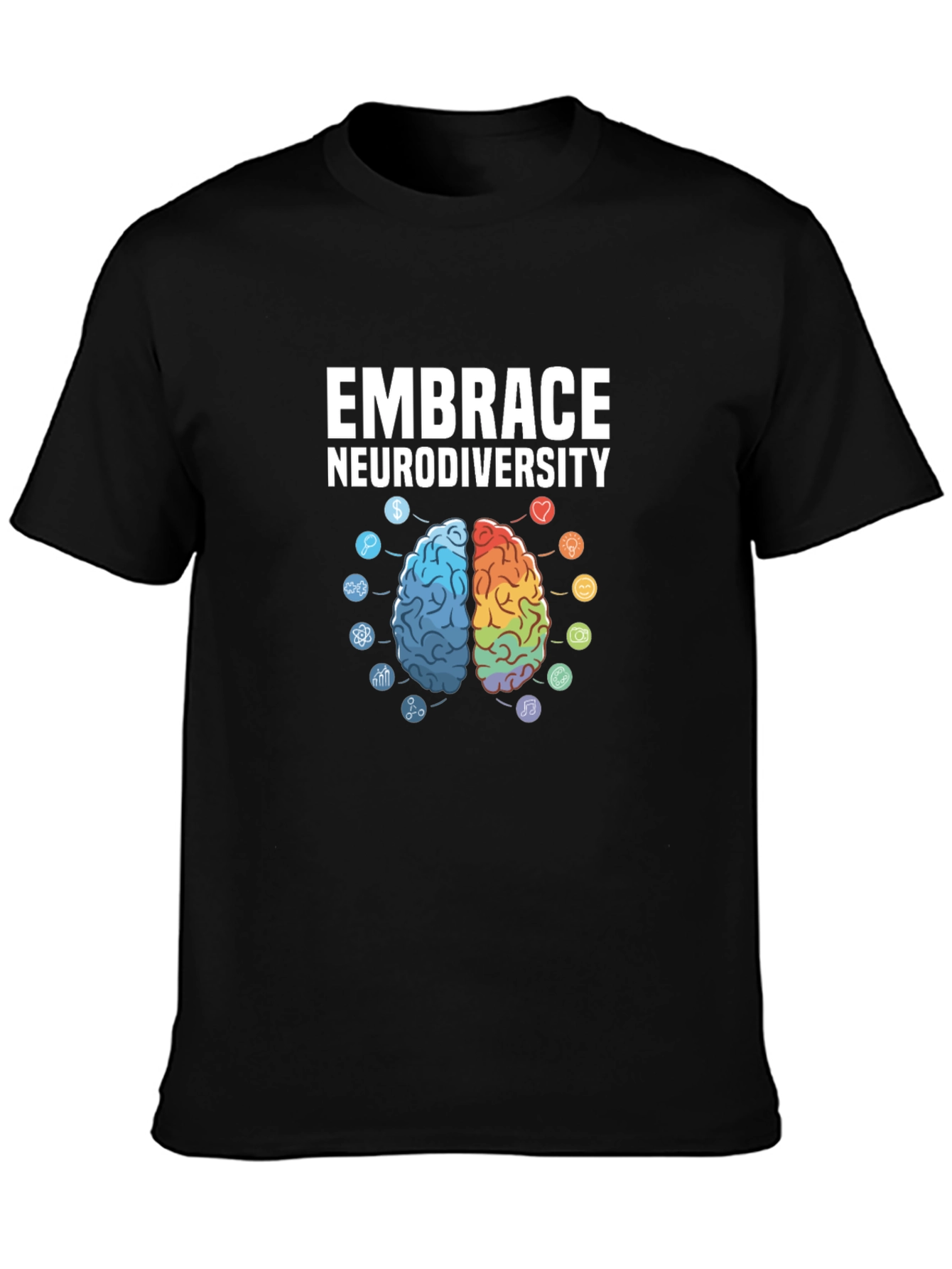 Embrace Neurodiversity T-Shirt: Brain Graphic Tee