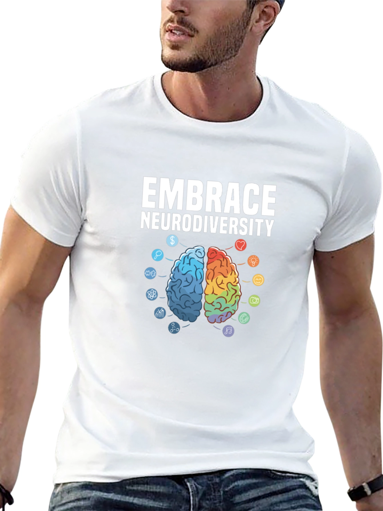 Embrace Neurodiversity T-Shirt: Brain Graphic Tee