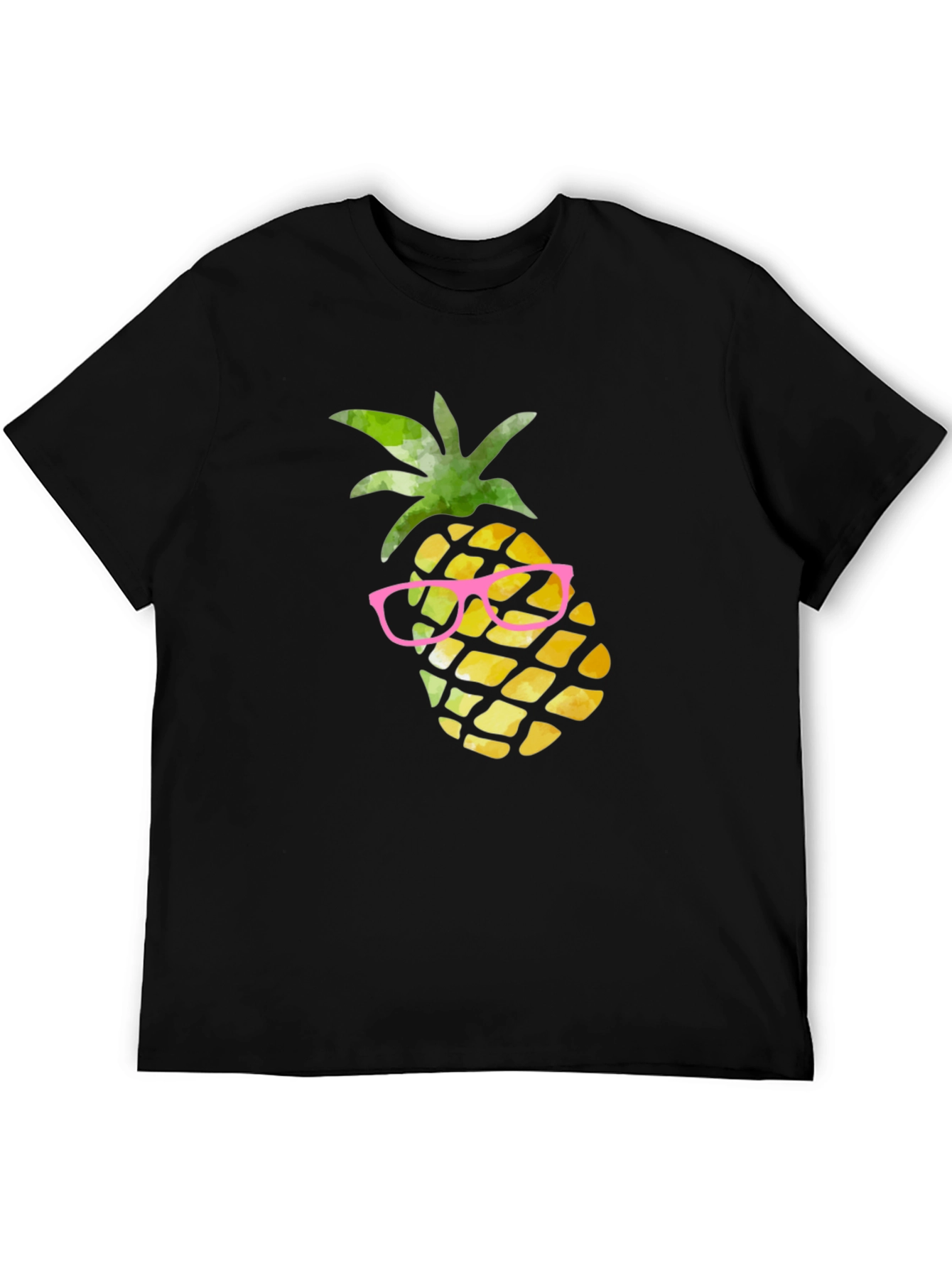 Pineapple in Glasses Graphic Tee - Black