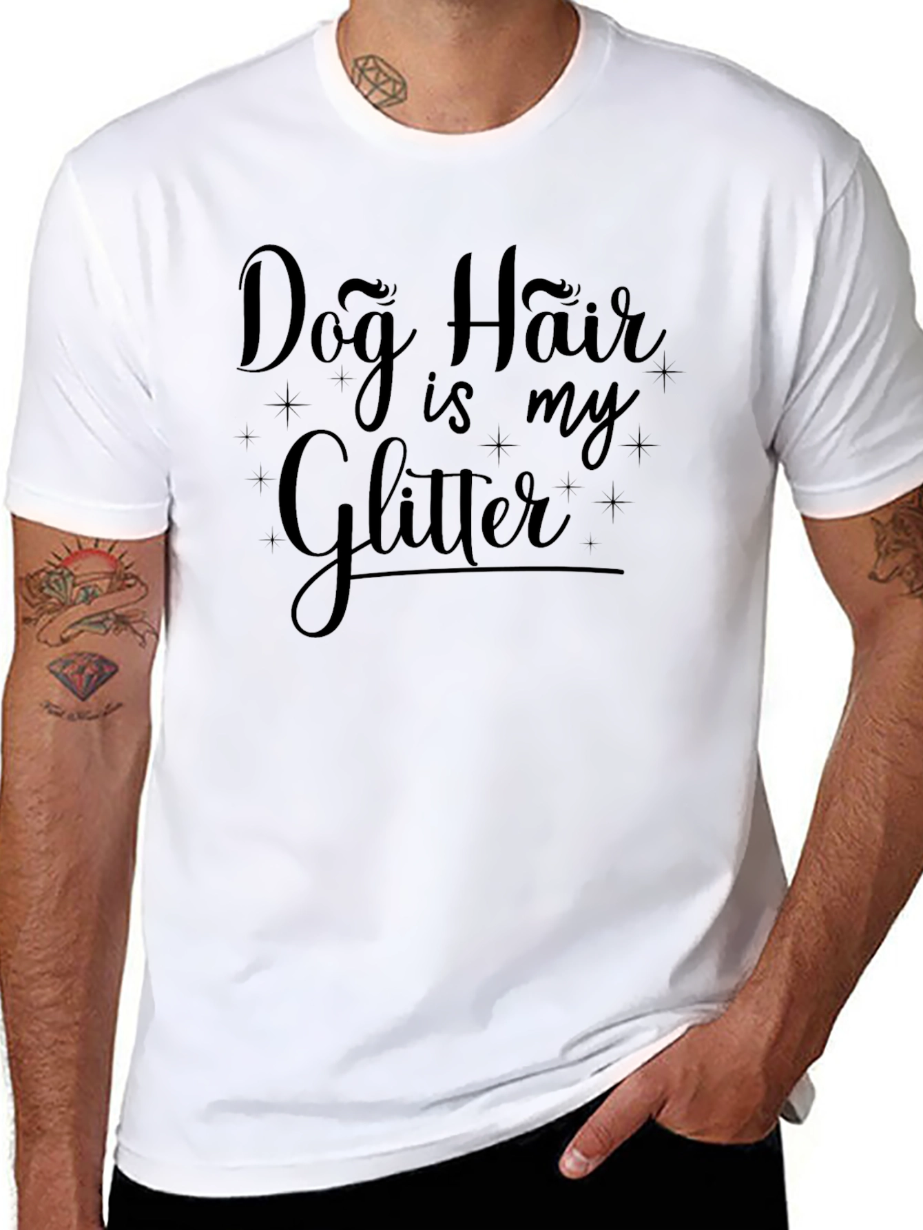 Dog Hair Is My Glitter Black T-Shirt