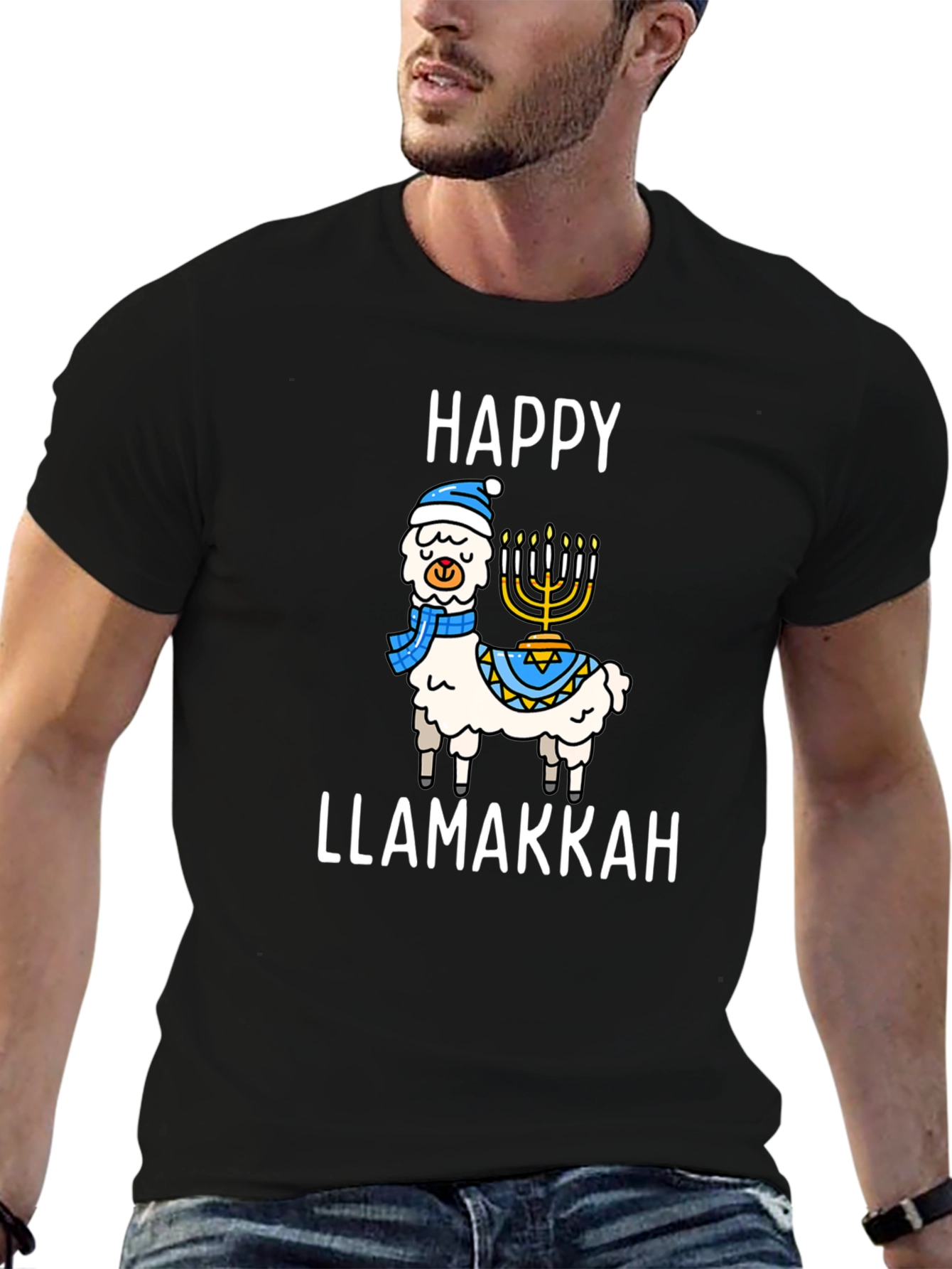 Happy Llamakkah T-Shirt: Hanukkah Llama Tee