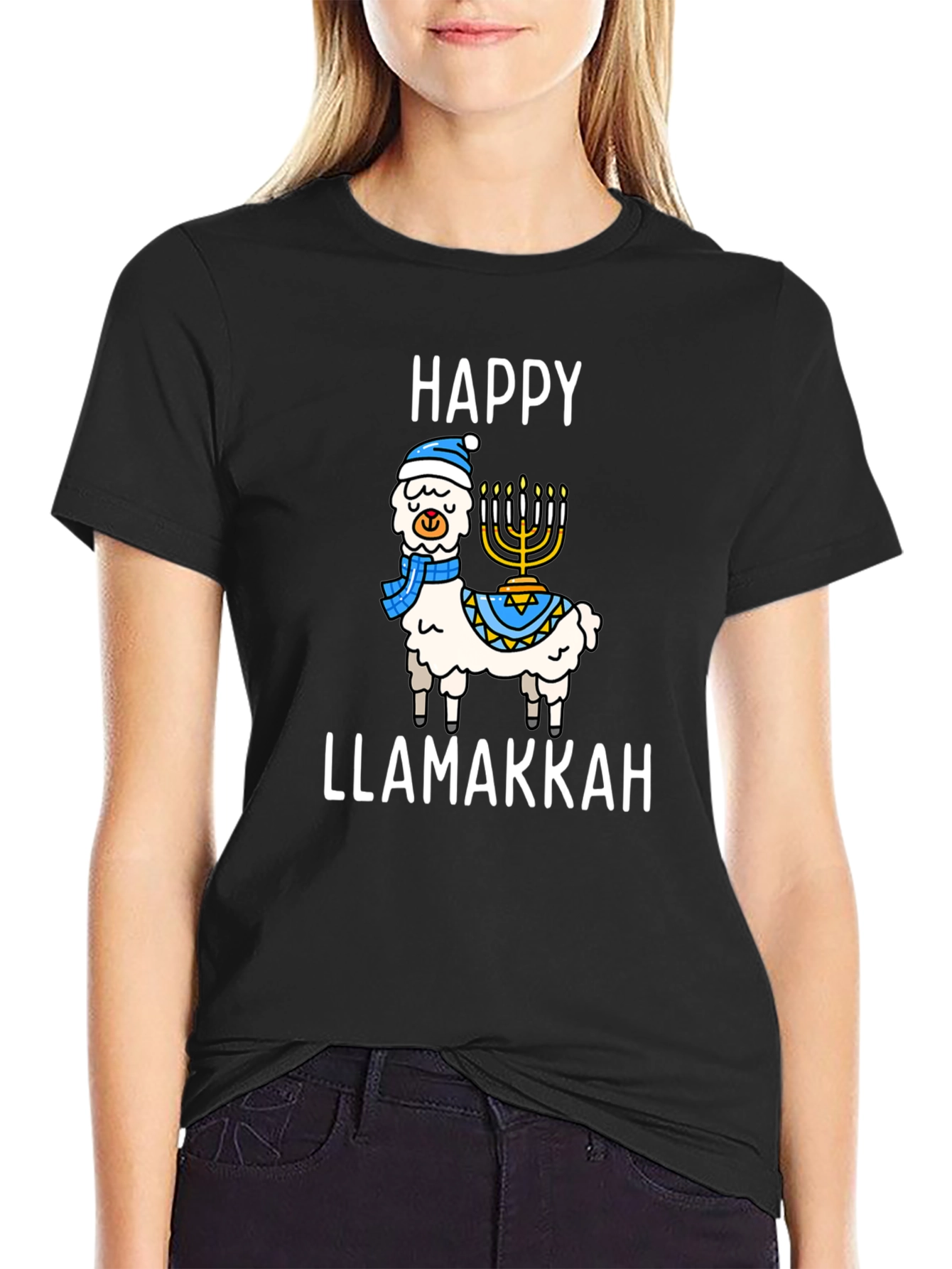 Happy Llamakkah T-Shirt: Hanukkah Llama Tee
