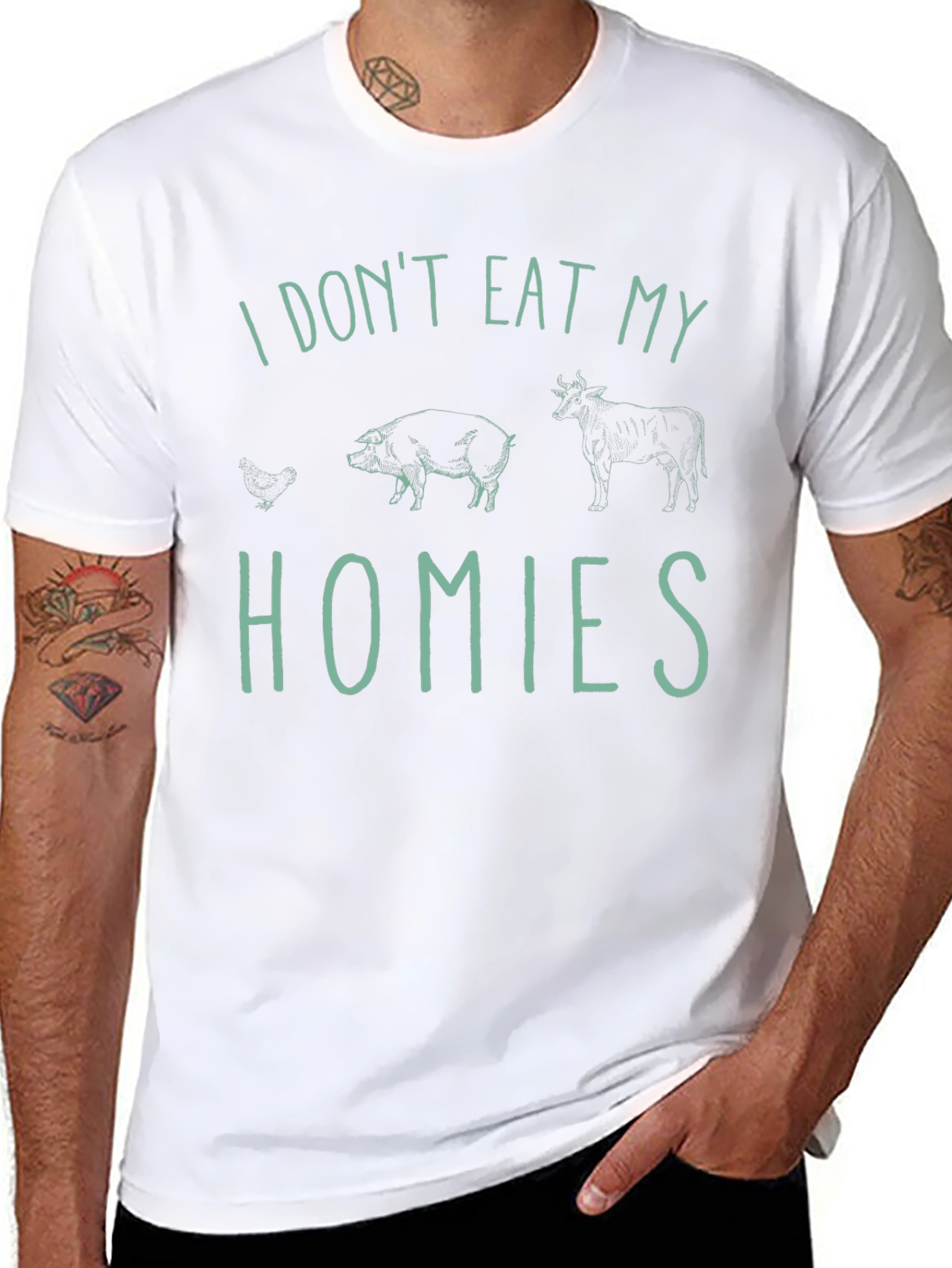 Vegan I Dont Eat My Homies Graphic T-Shirt