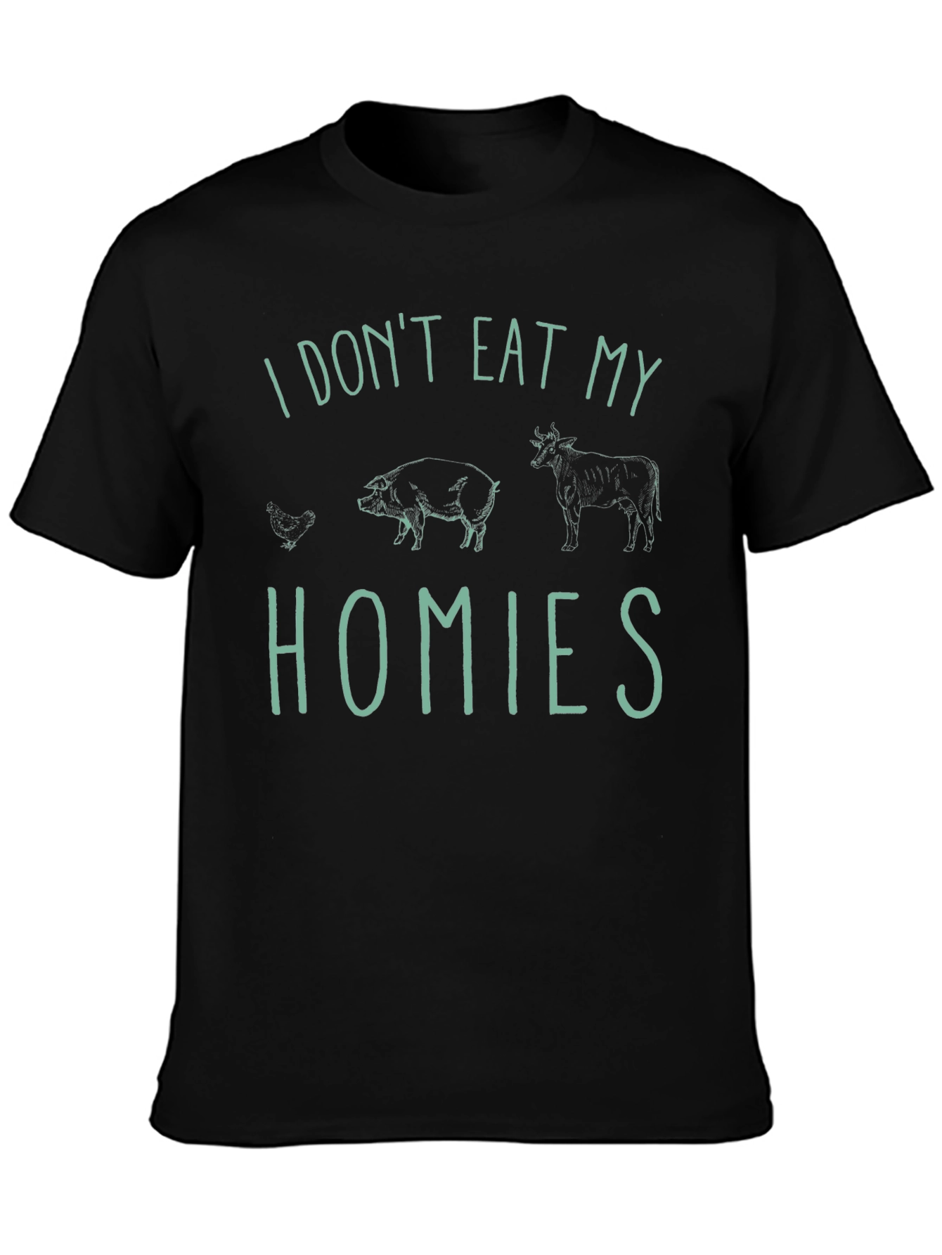 Vegan I Dont Eat My Homies Graphic T-Shirt