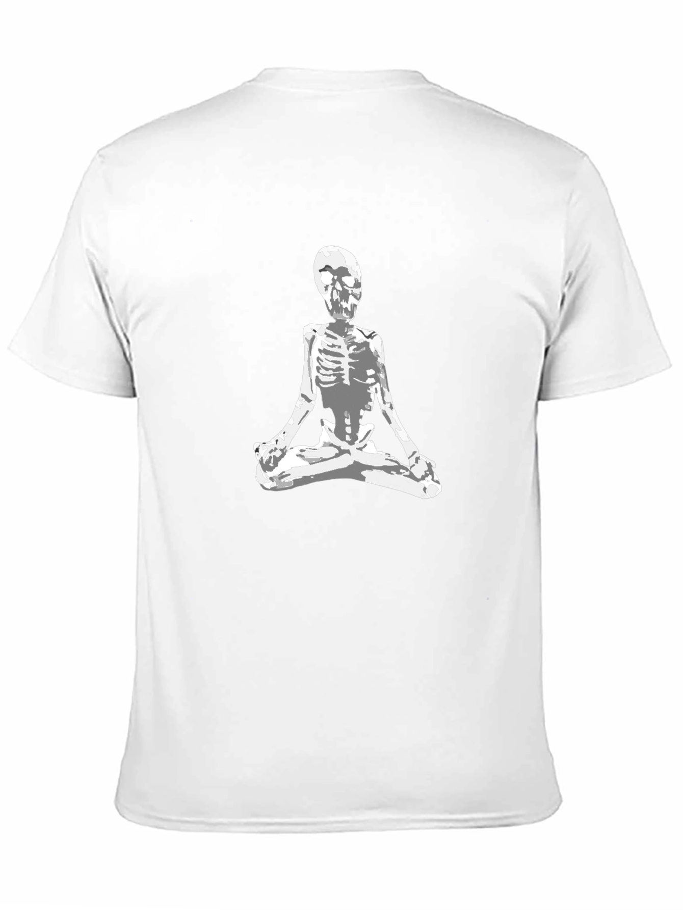 Meditating Skeleton Graphic Tee - Black Cotton Blend