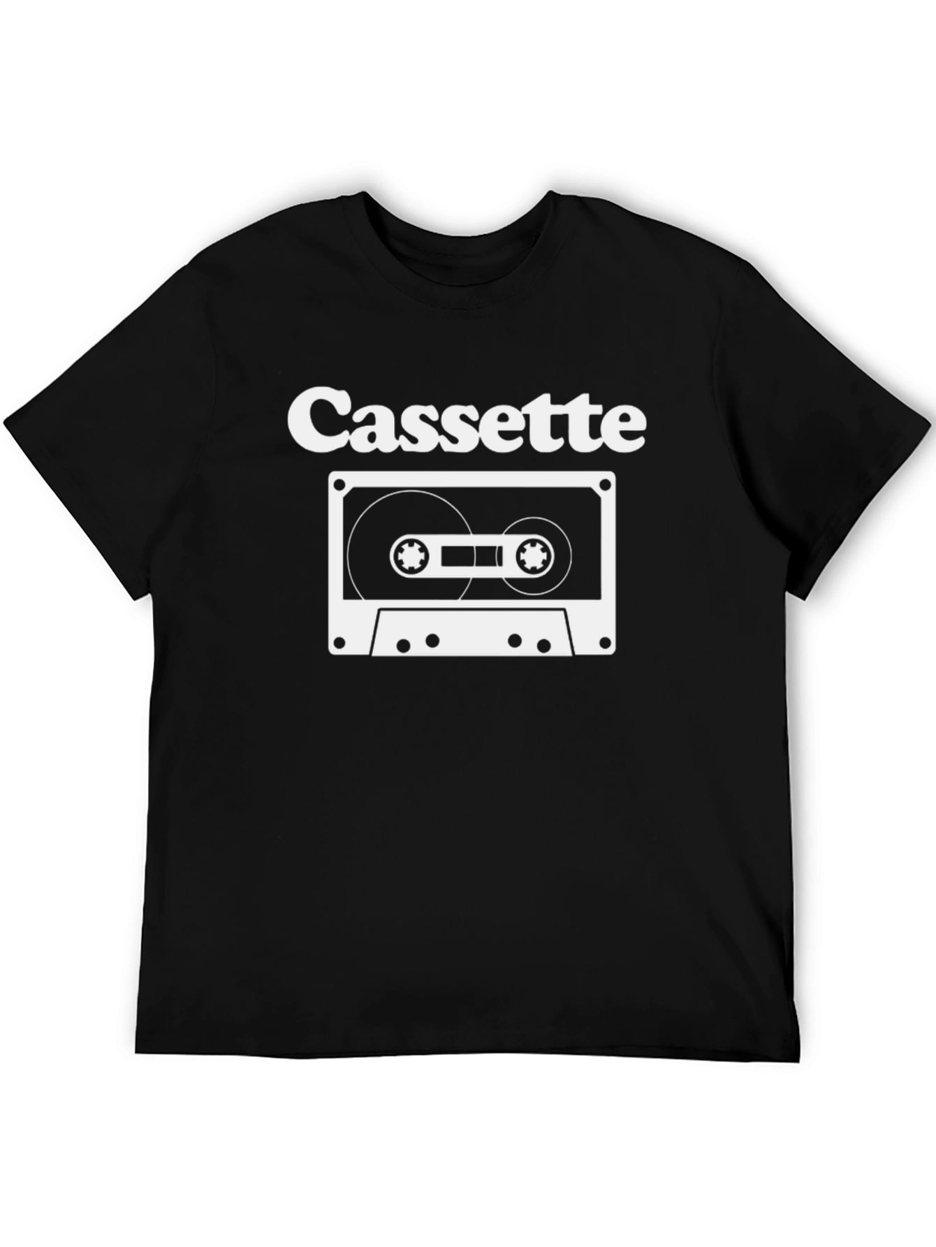 Retro Cassette Tape Graphic Tee - Black