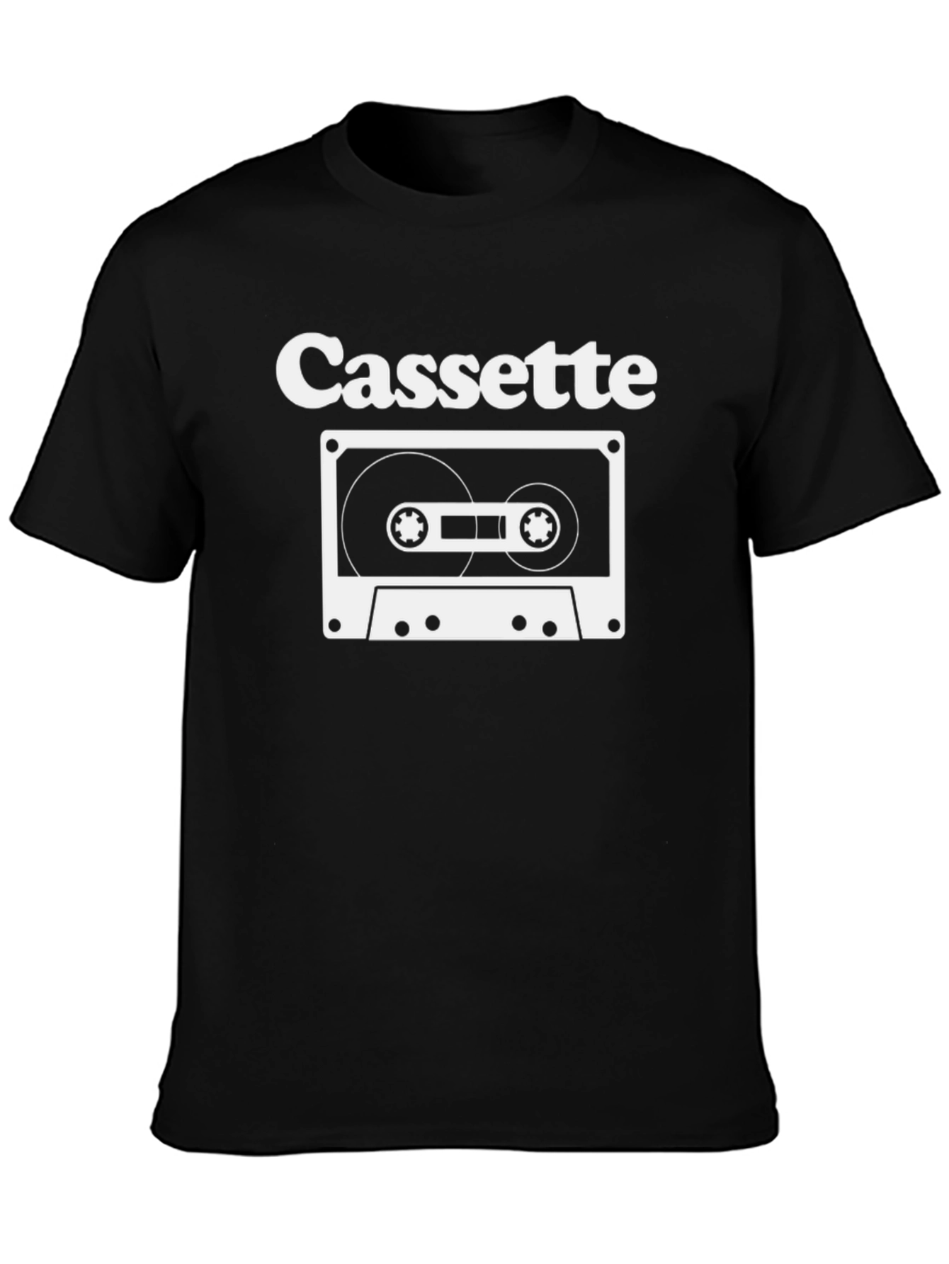 Retro Cassette Tape Graphic Tee - Black
