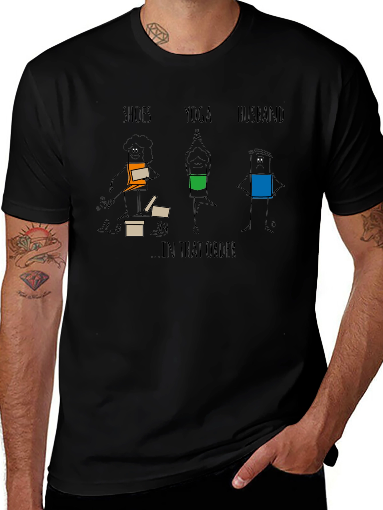 Shoes Yoga Husband T-Shirt - Black Graphic Tee