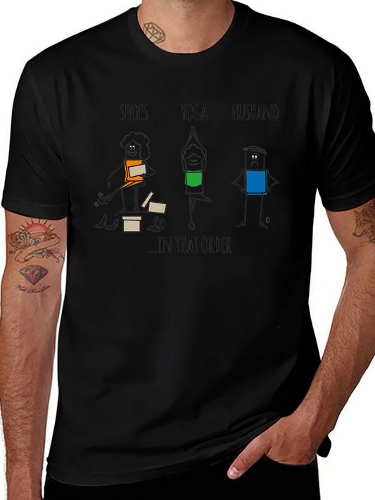 Shoes Yoga Husband T-Shirt - Black Graphic Tee