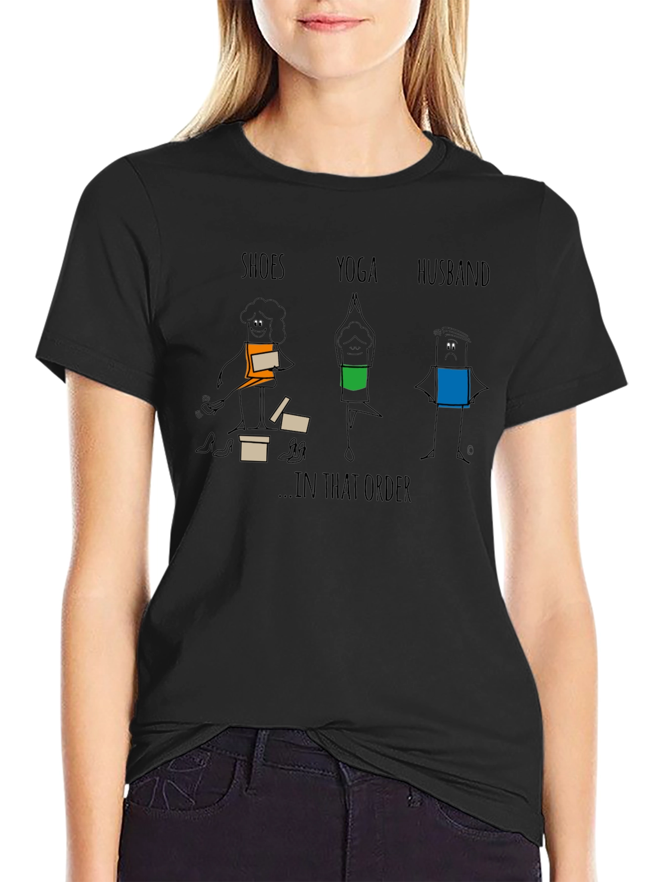 Shoes Yoga Husband T-Shirt - Black Graphic Tee