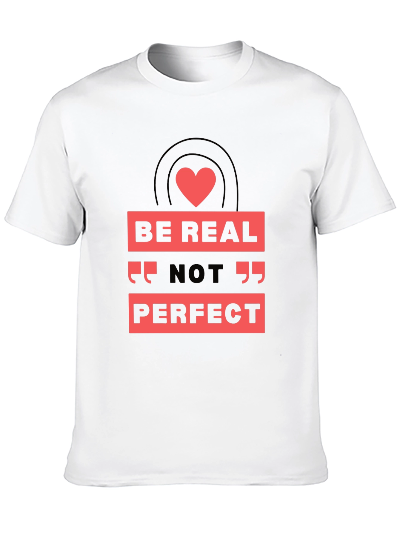 Be Real Not Perfect Graphic Tee - Black