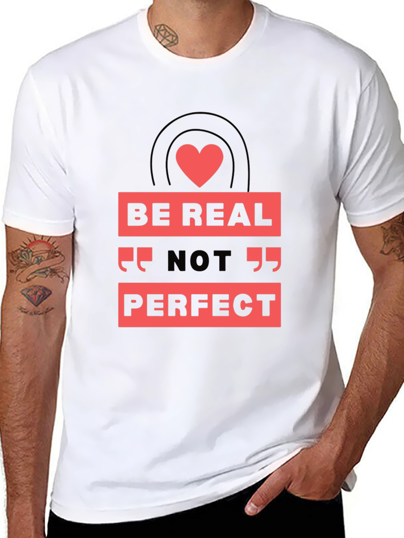Be Real Not Perfect Graphic Tee - Black