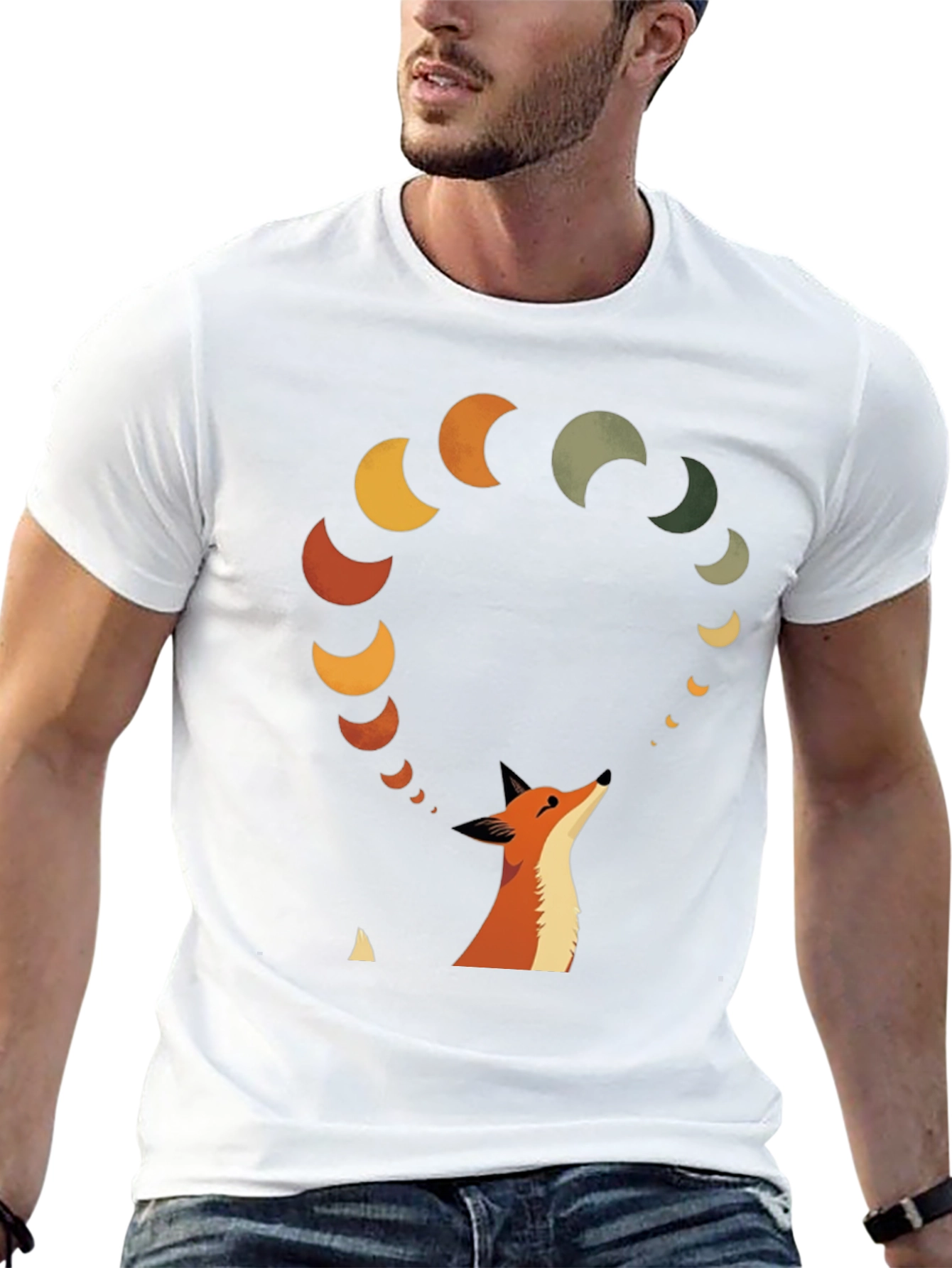 Fox & Moon Phases Graphic Tee