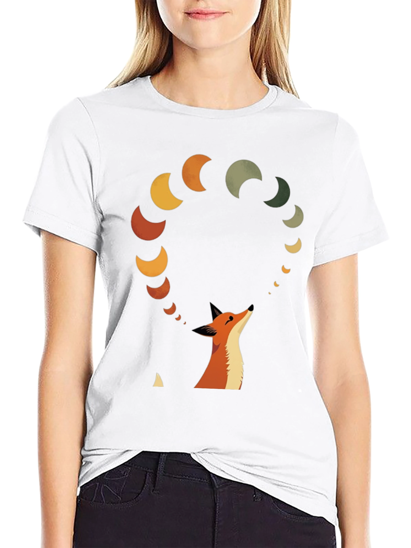 Fox & Moon Phases Graphic Tee