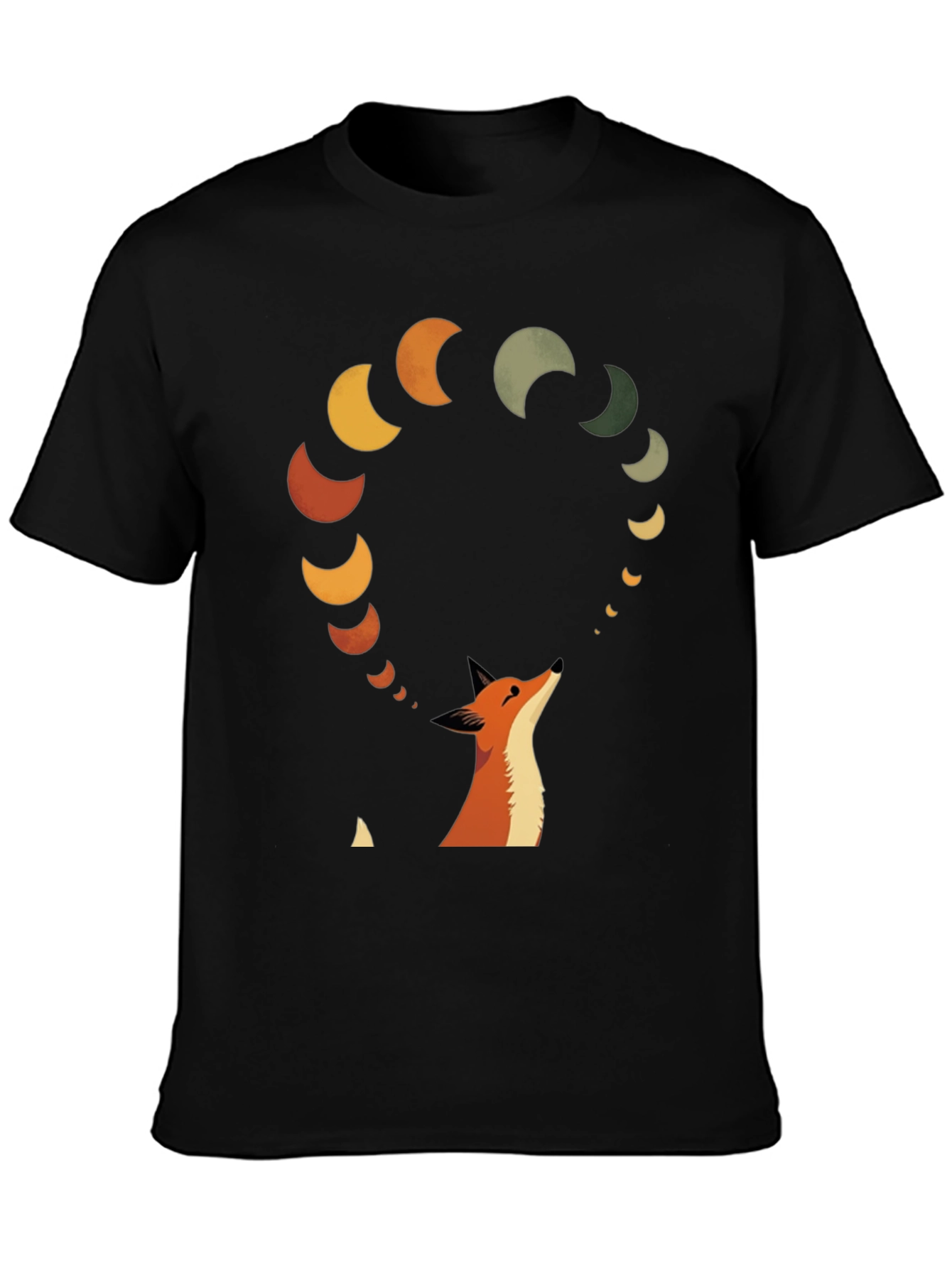 Fox & Moon Phases Graphic Tee
