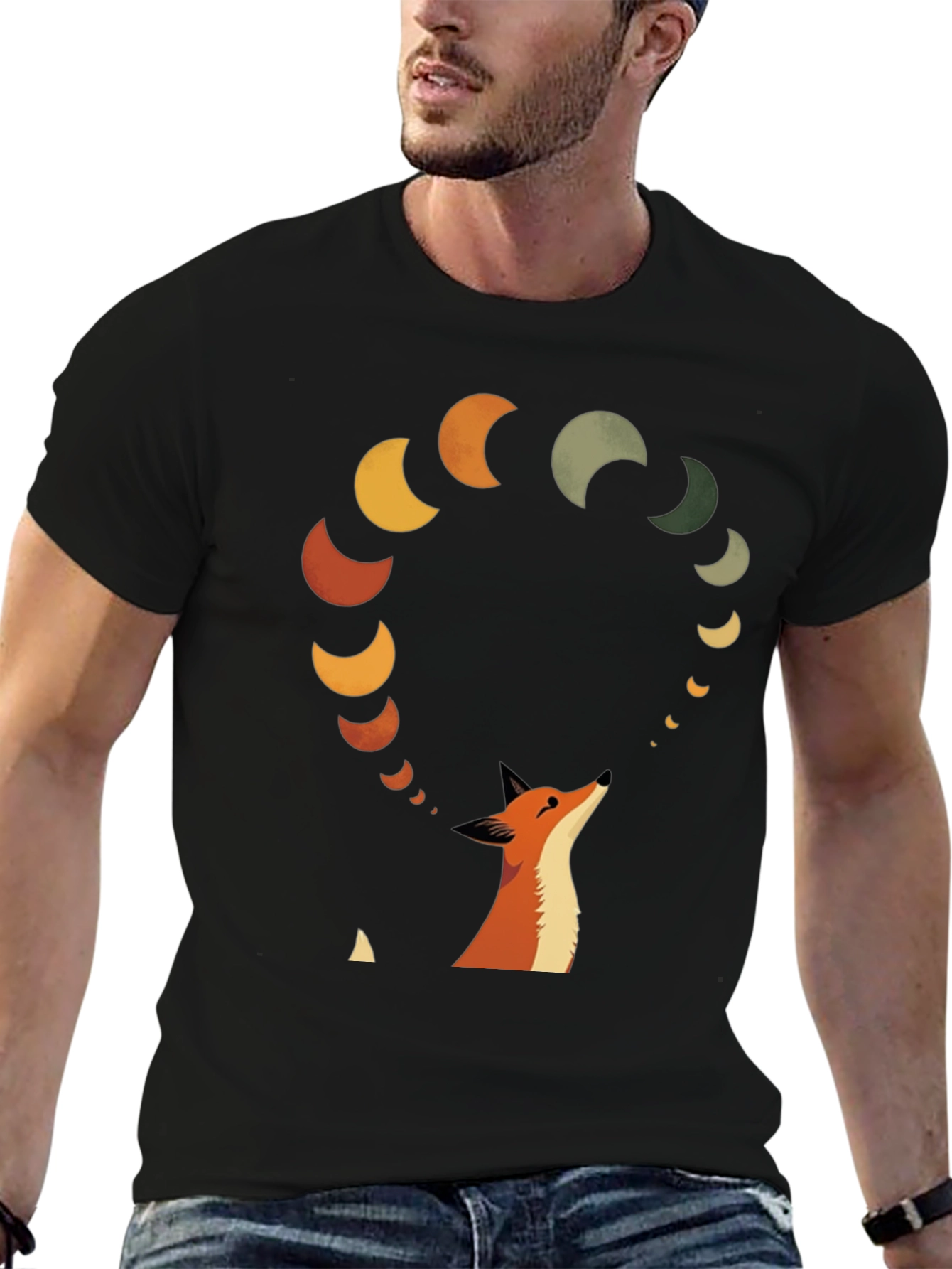 Fox & Moon Phases Graphic Tee