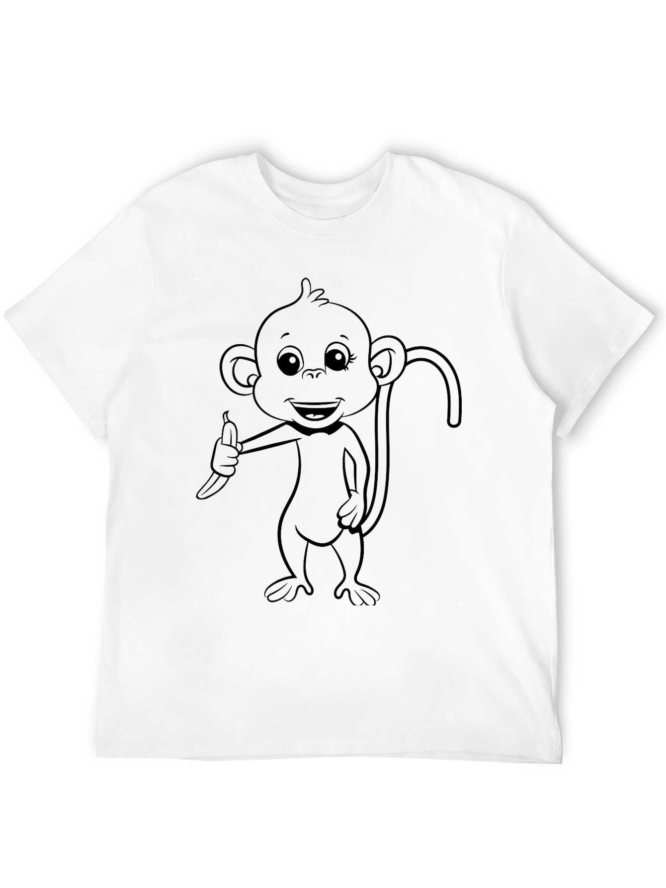 Monkey Banana Graphic Tee - Unisex Black T-Shirt