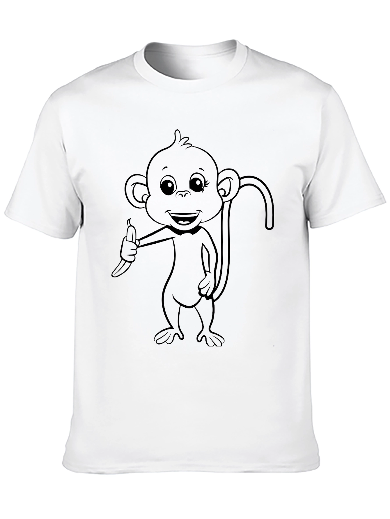 Monkey Banana Graphic Tee - Unisex Black T-Shirt