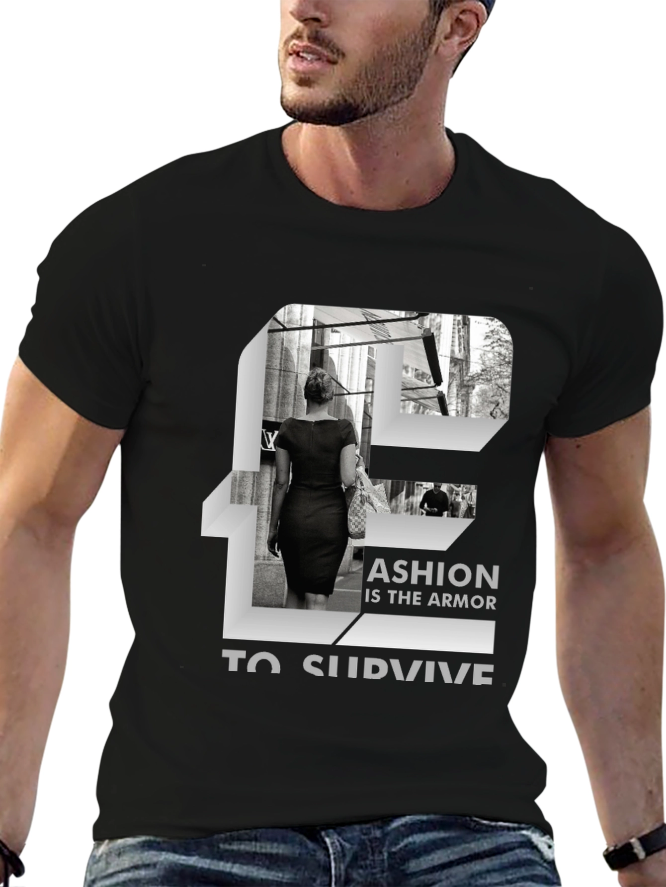 Fashion Armor Tee - Stylish Black Cotton T-Shirt