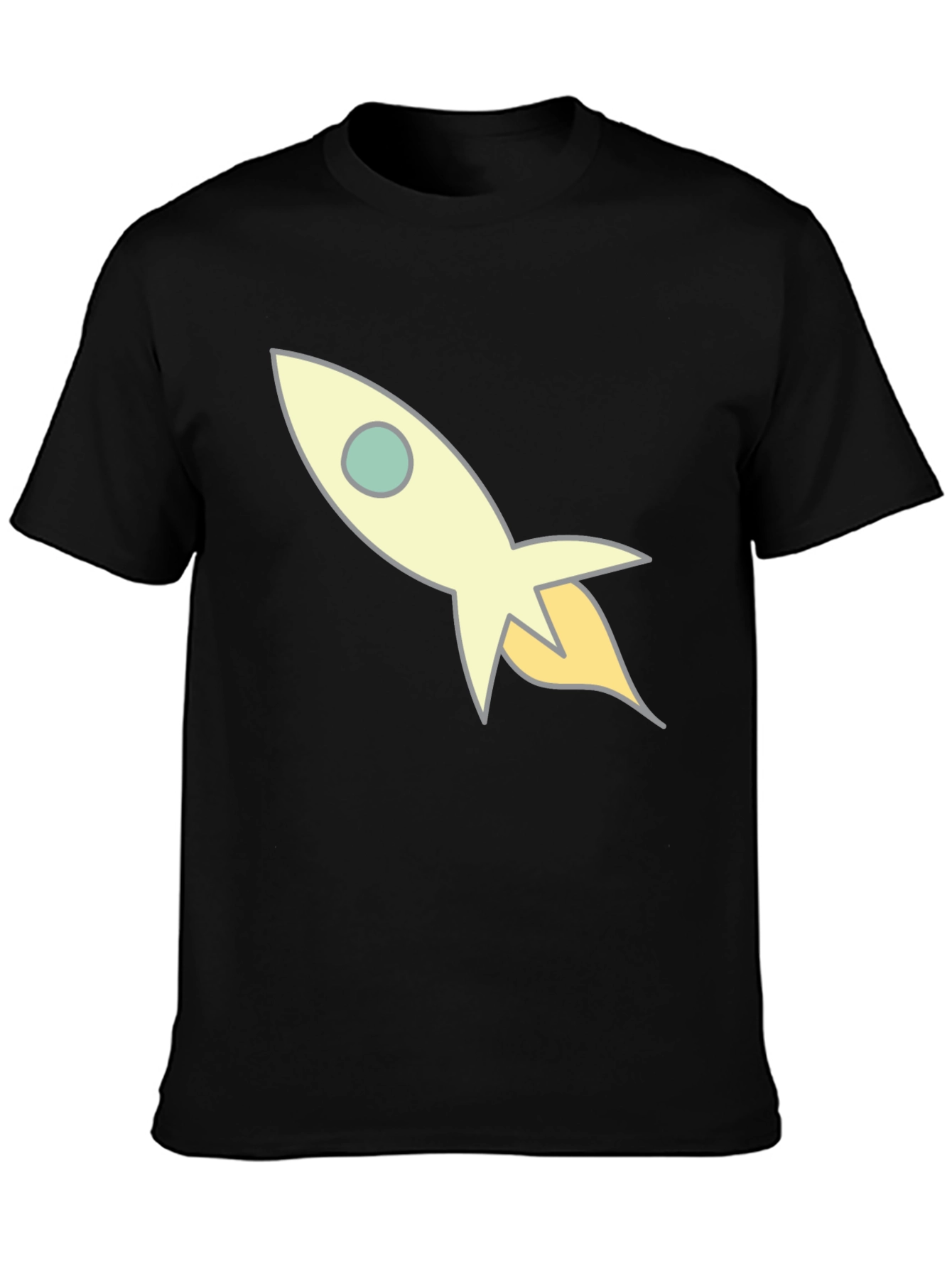 Rocket Ship Graphic Black T-Shirt