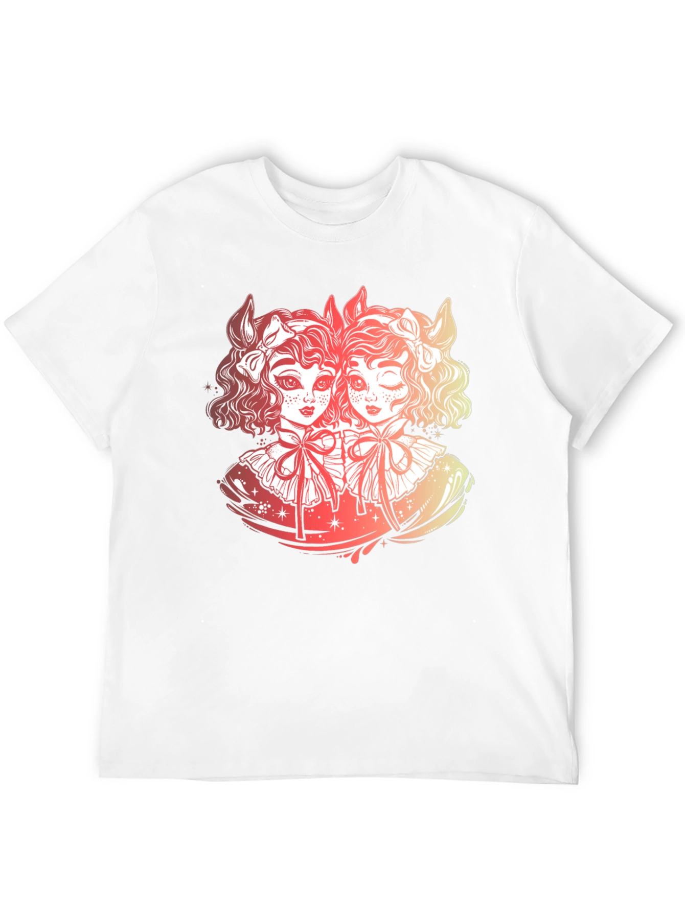 Gothic Twin Dolls Graphic Black T-Shirt