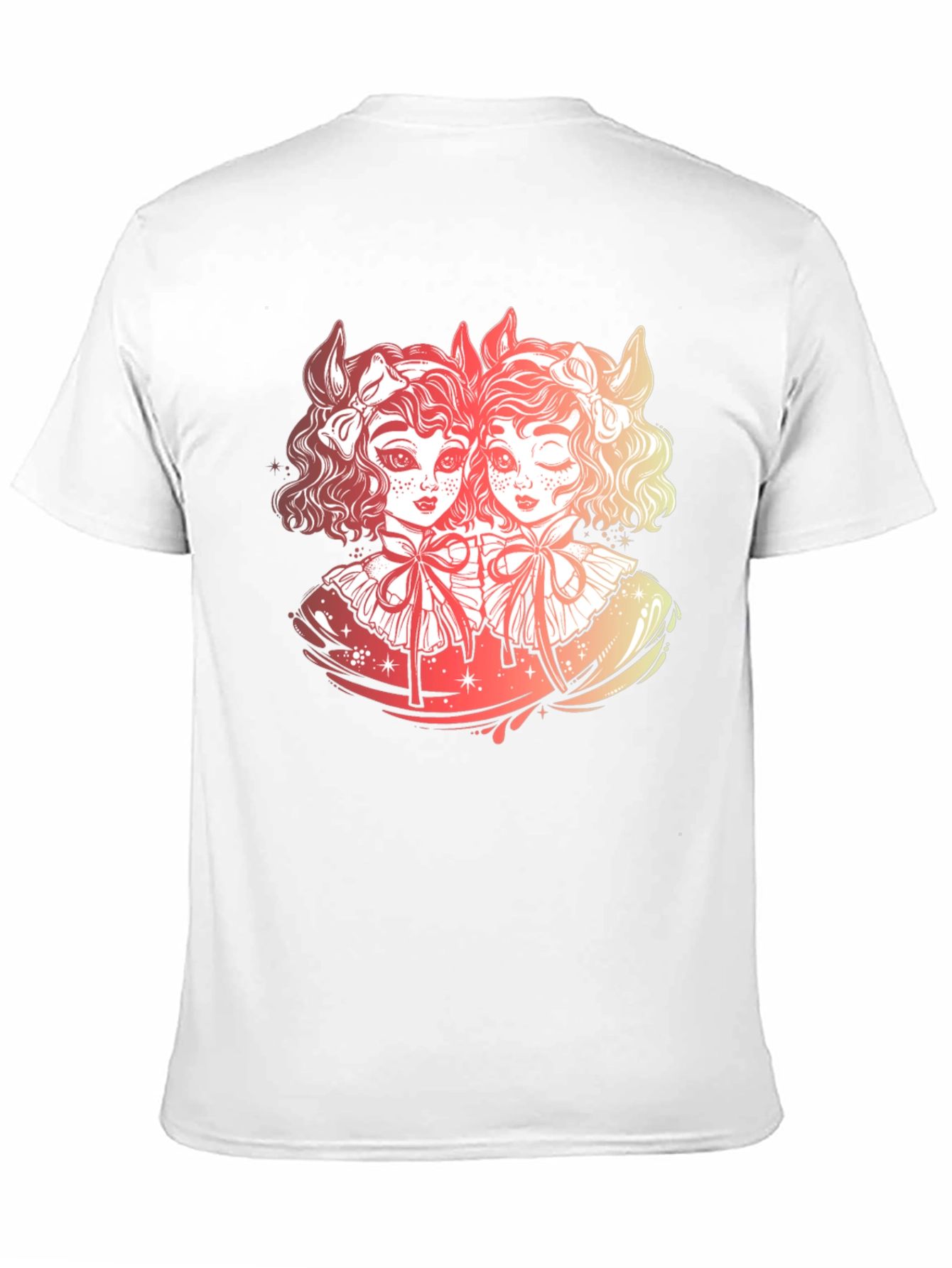 Gothic Twin Dolls Graphic Black T-Shirt