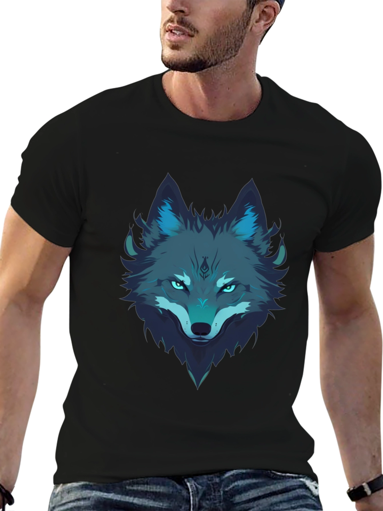 Wolf Graphic Tee - Mens Black T-Shirt