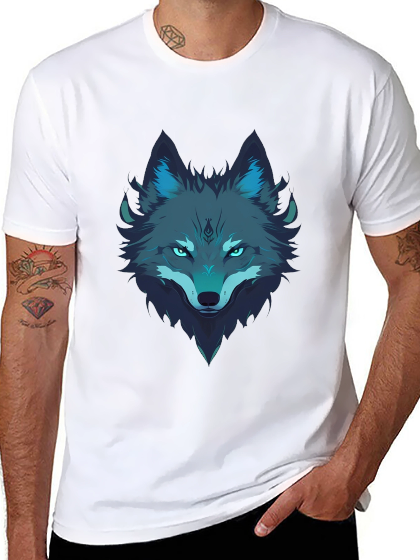 Wolf Graphic Tee - Mens Black T-Shirt