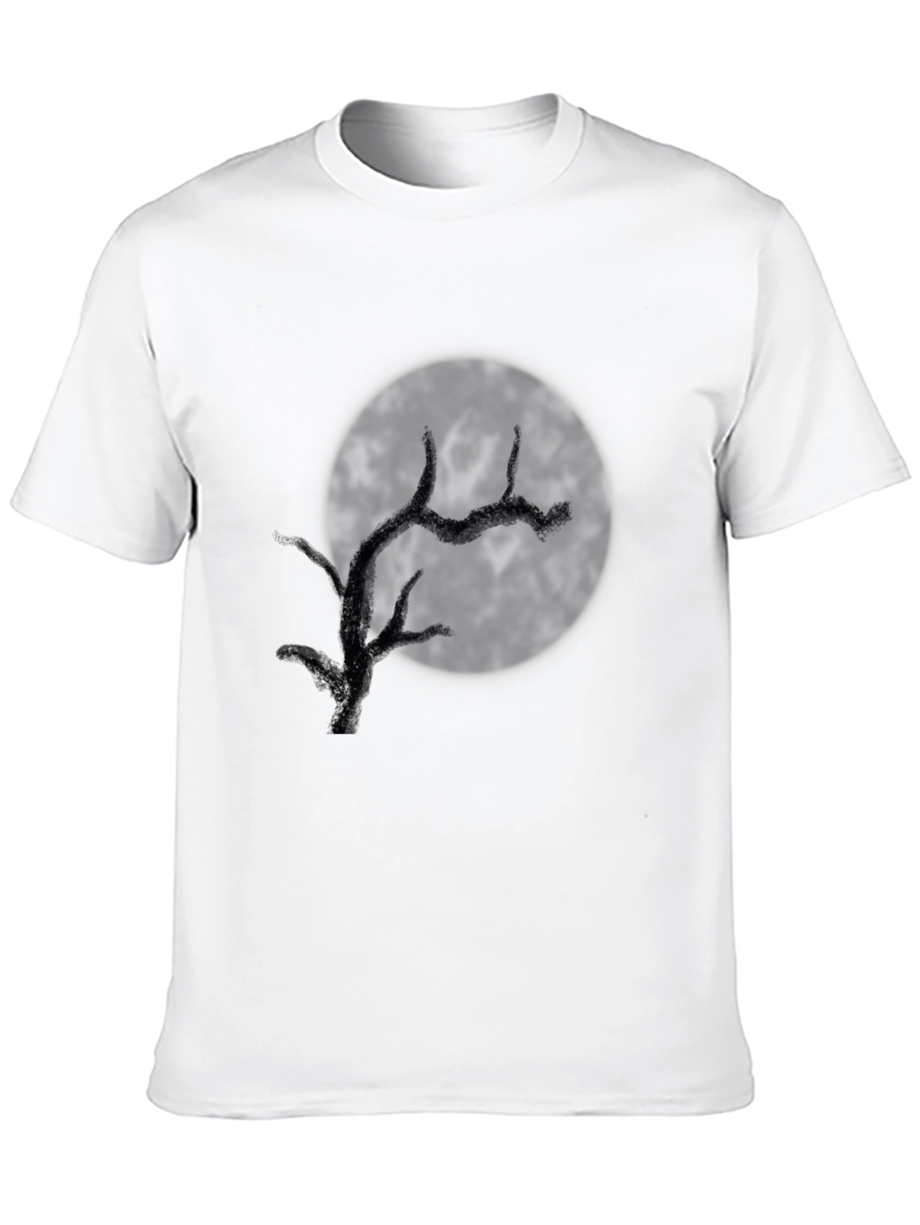 Mens Black Moonlit Tree Graphic Tee