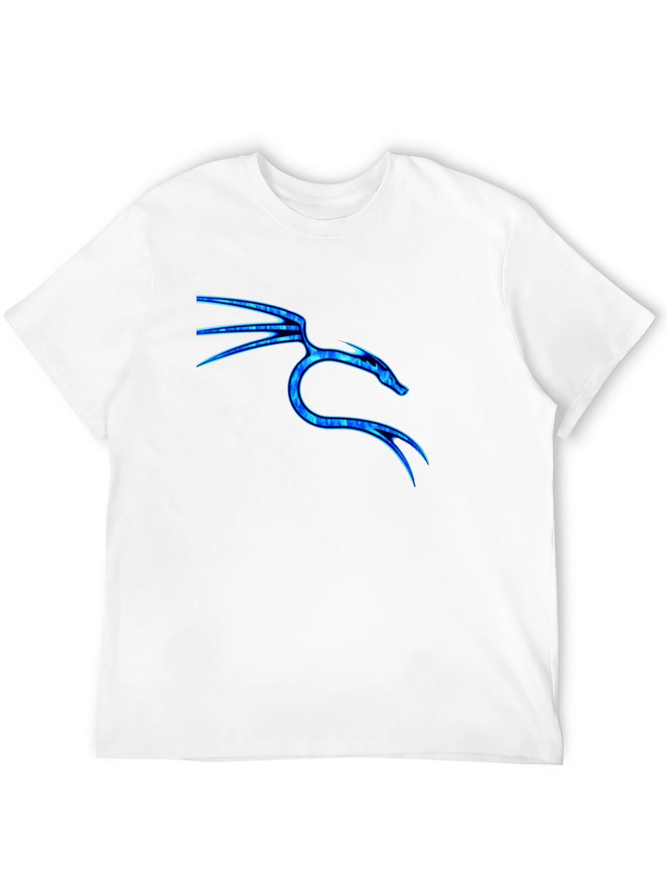 Black Tee with Blue Dragon Graphic