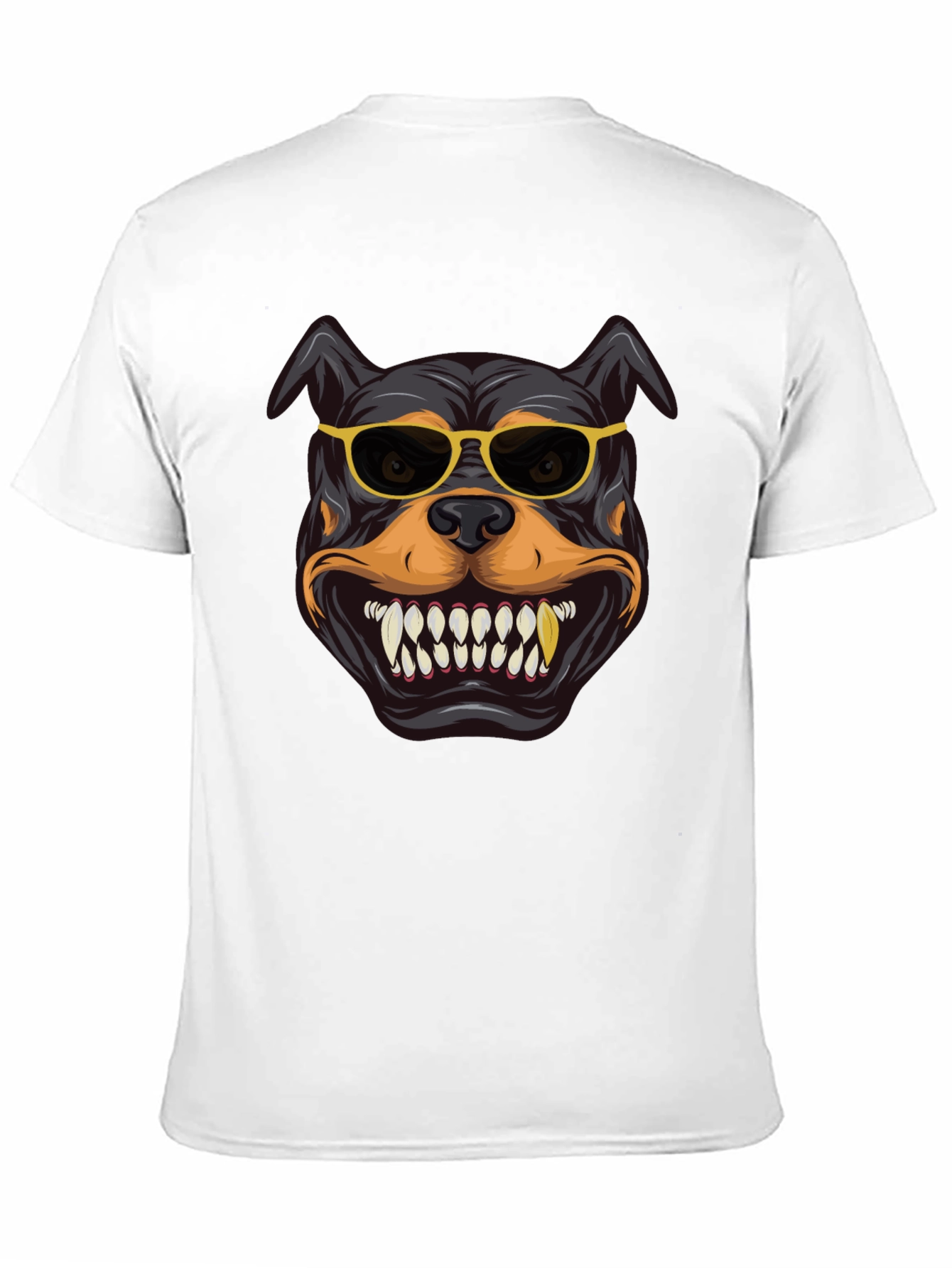 Cool Rottweiler Graphic Tee - Black Cotton Shirt