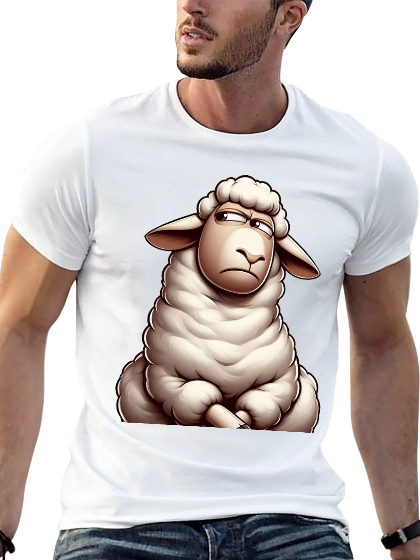 Grumpy Sheep Graphic T-Shirt - Mens Black Tee