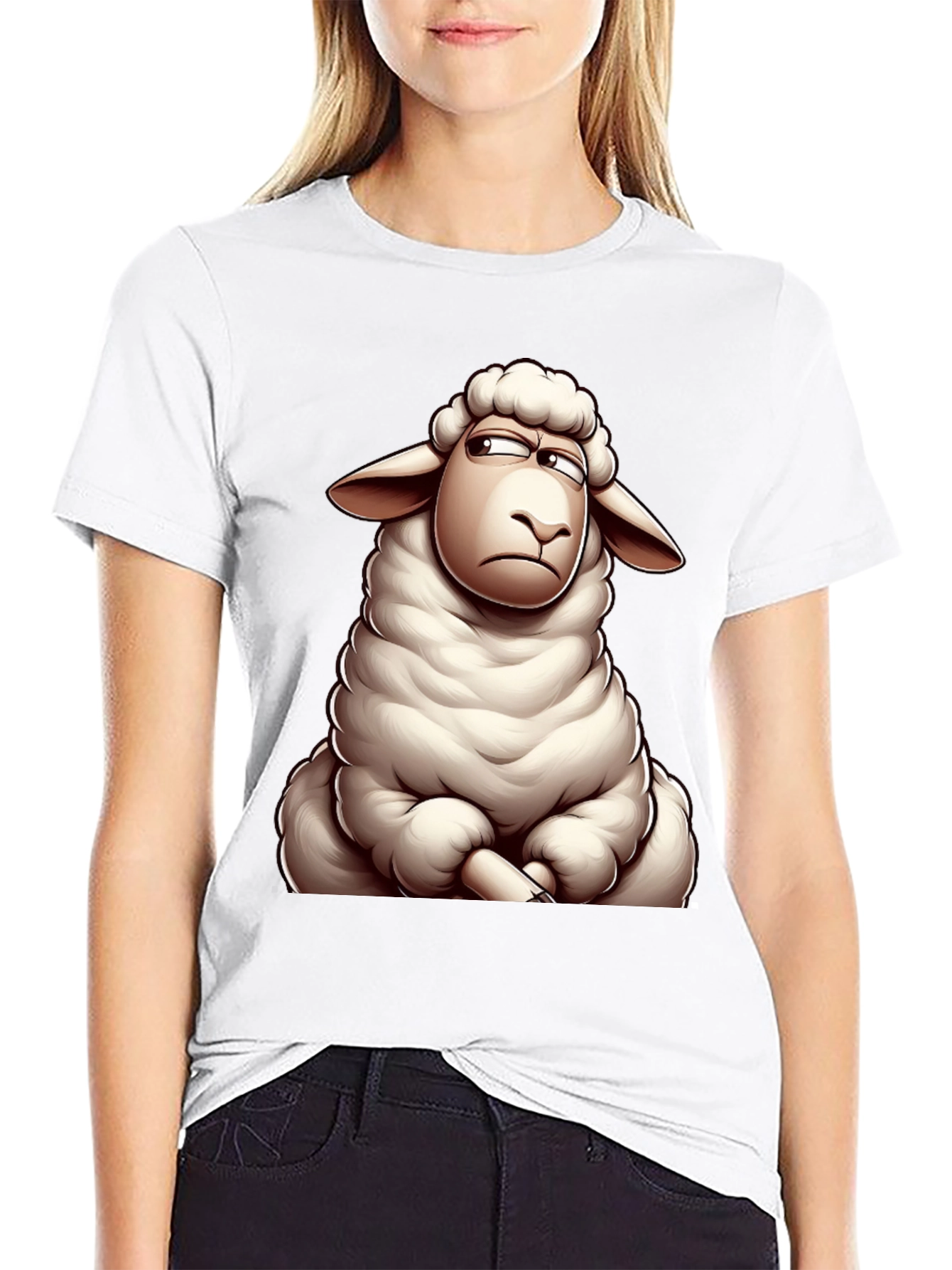 Grumpy Sheep Graphic T-Shirt - Mens Black Tee