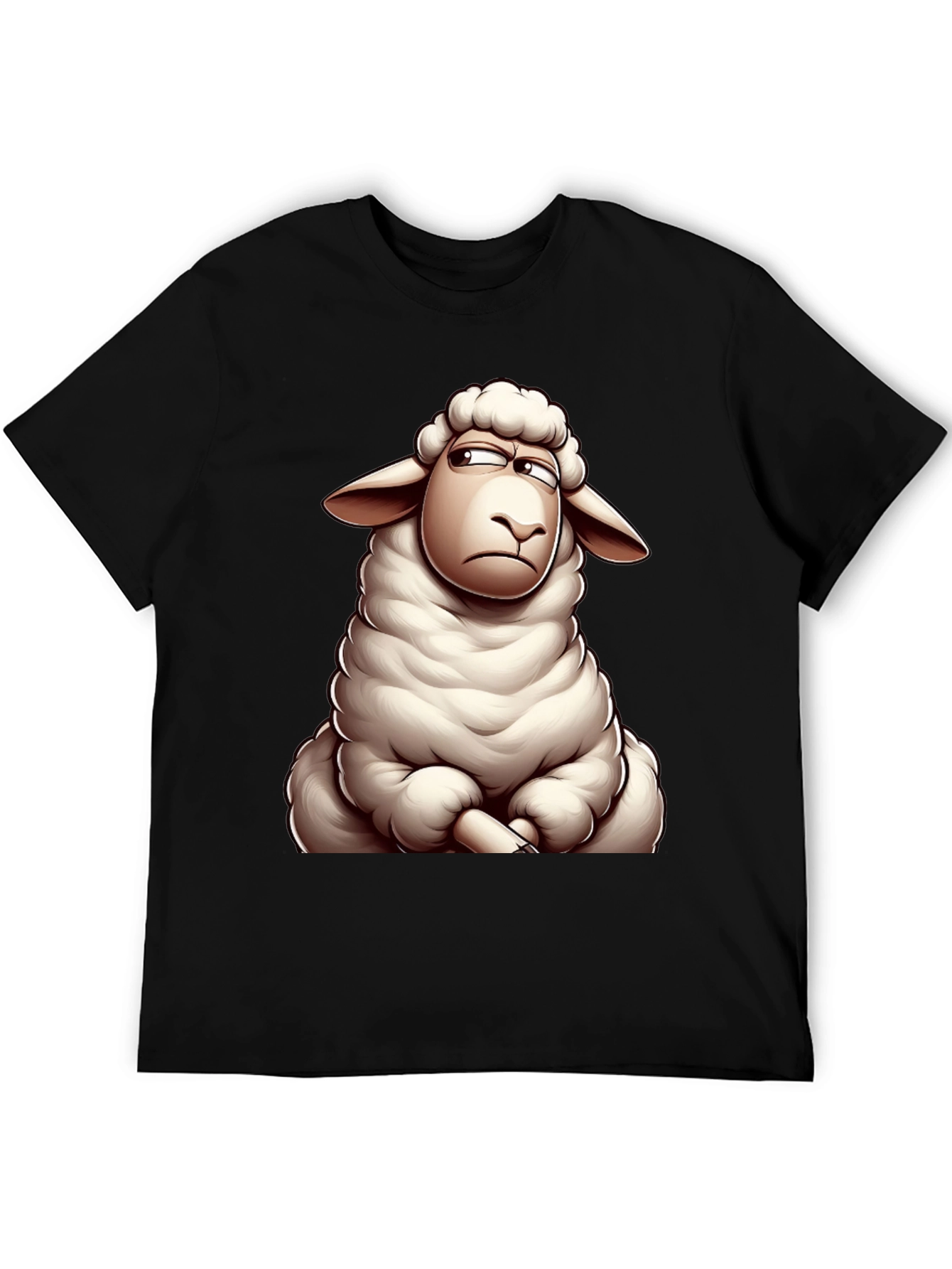 Grumpy Sheep Graphic T-Shirt - Mens Black Tee
