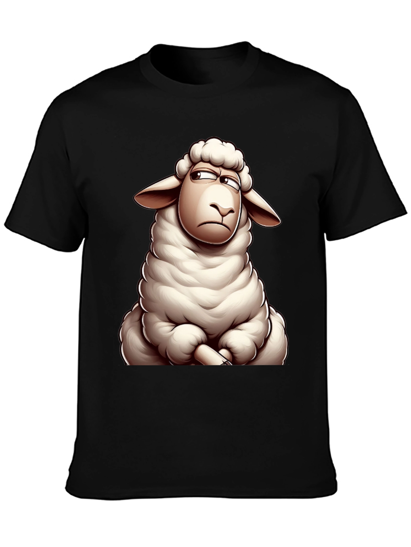 Grumpy Sheep Graphic T-Shirt - Mens Black Tee