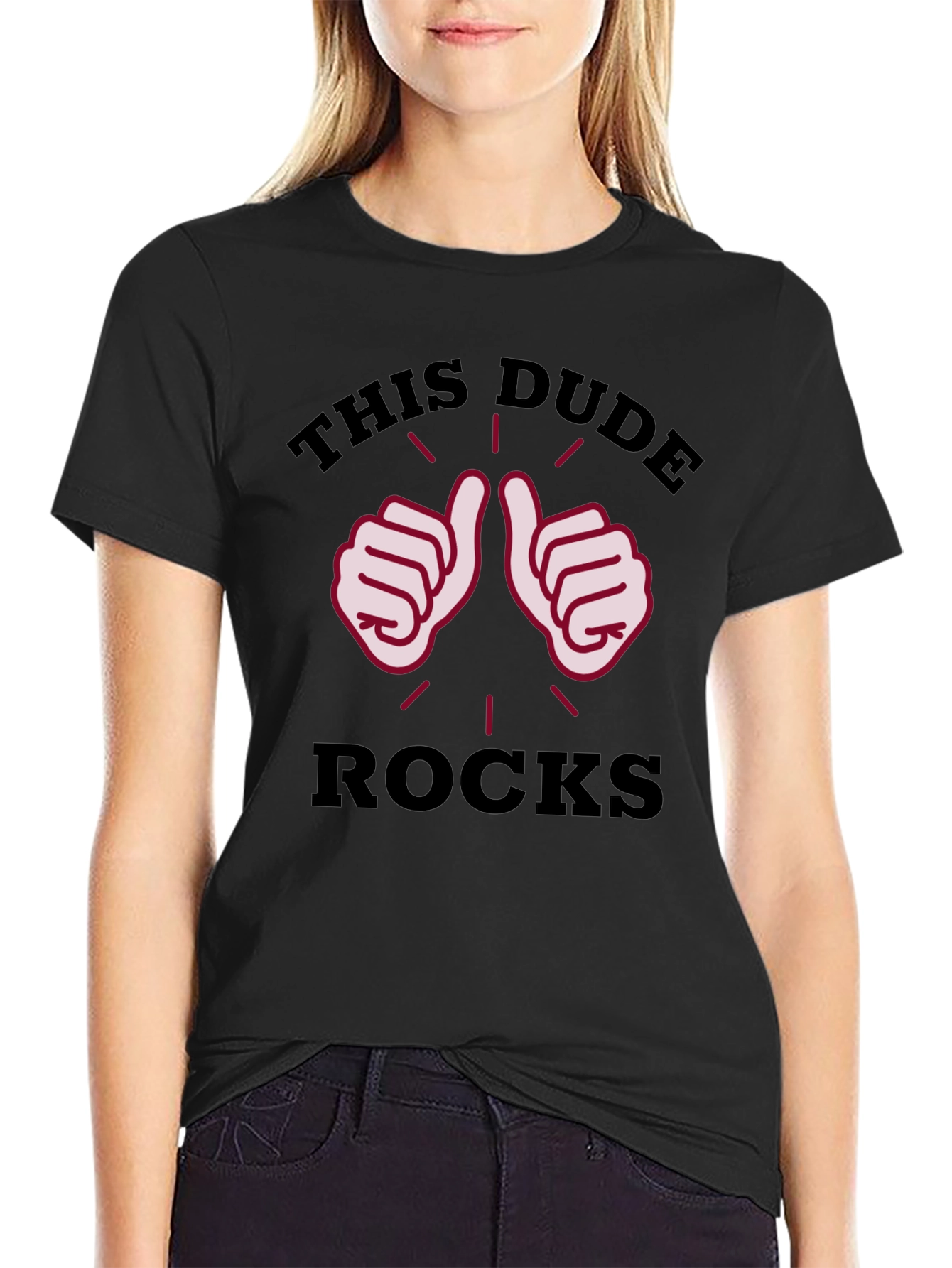This Dude Rocks Black Graphic T-Shirt