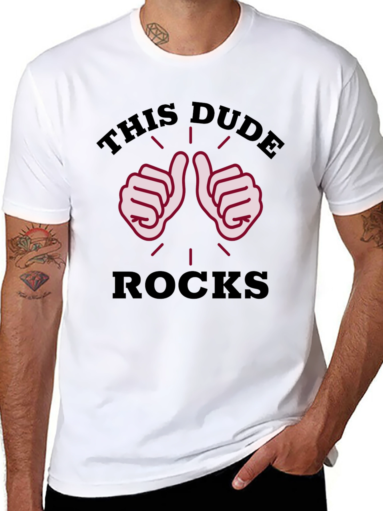 This Dude Rocks Black Graphic T-Shirt