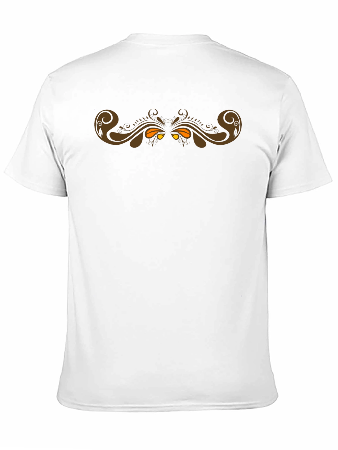 Mens Black T-Shirt with Ornate Scrollwork Design